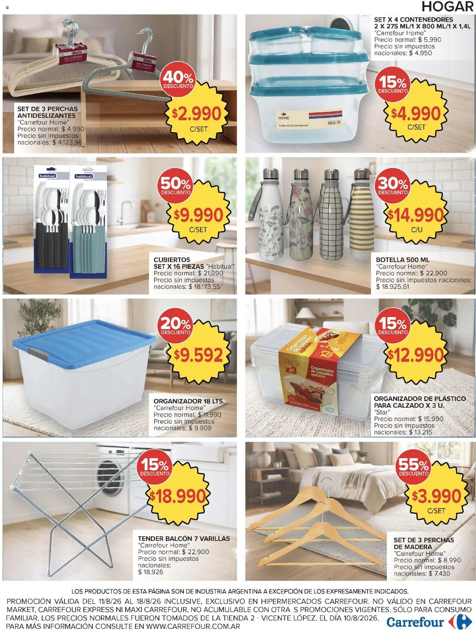 Carrefour ofertas │ válido desde el 11/08/2026 | Página: 27 | Productos: Organizador, Botella, Tender