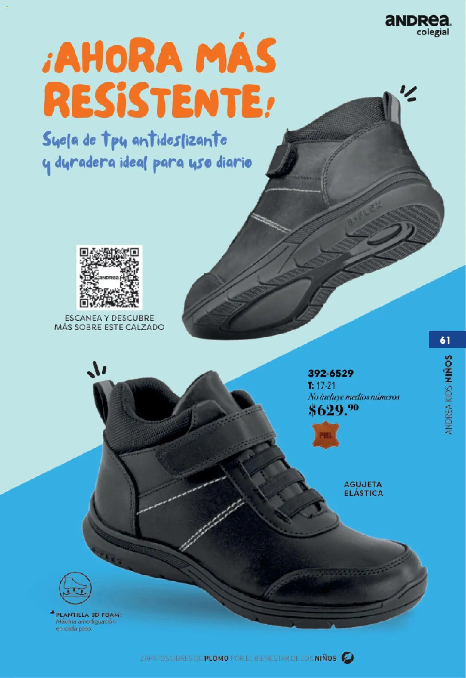 Nuevas ofertas de Andrea válidas en toda la República Mexicana desde el 23/05/2026. ¡Encuentra las mejores ofertas en Andrea catálogo Colegial! | Página: 61 | Productos: Zapatos, Sobre