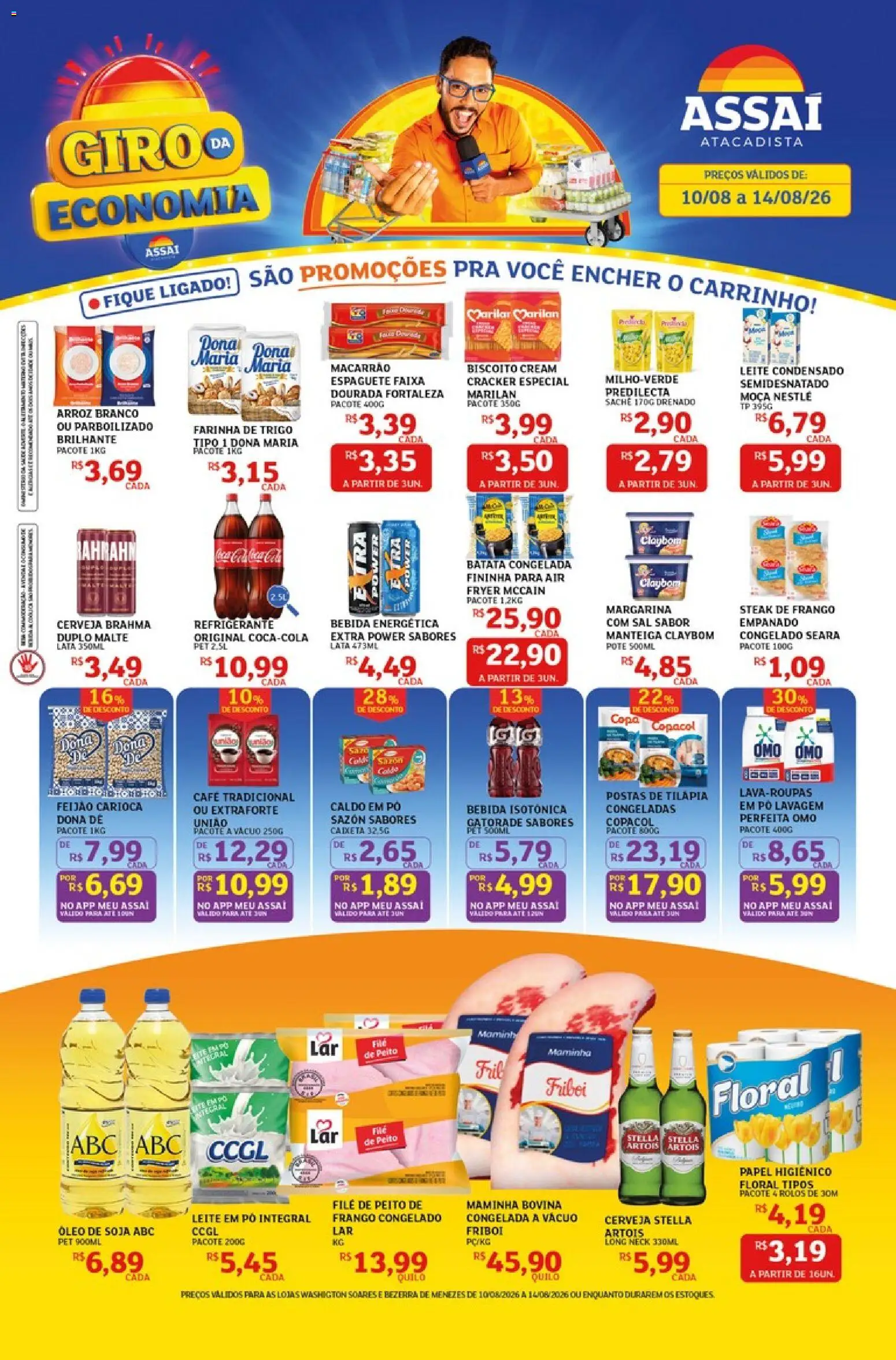 Assaí Atacadista Folheto - válido de 10/08/2026 | Página: 1 | Produtos: Steak, Bebida energética, Óleo, Batata