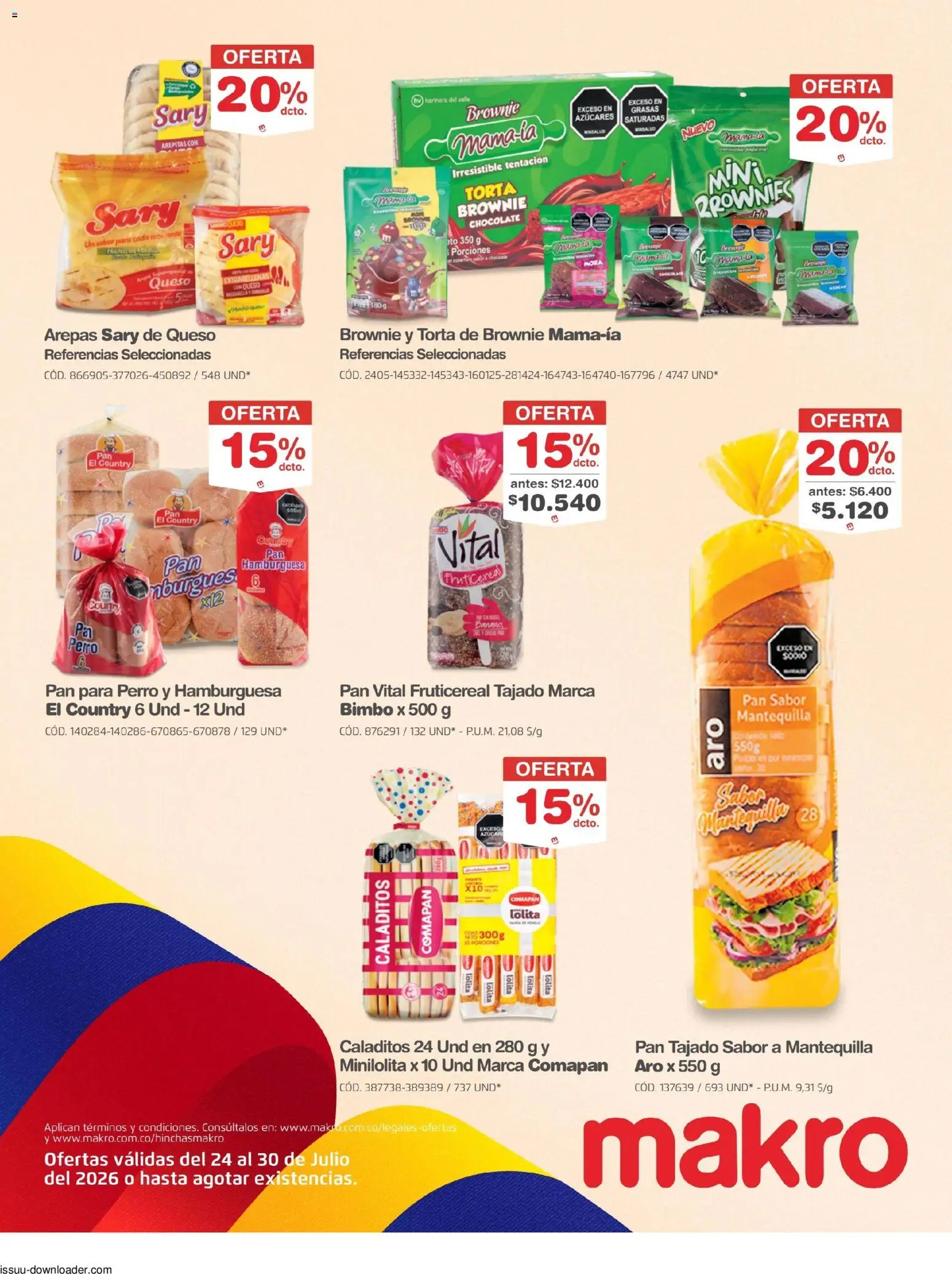 Makro revista - valida desde el 24/07/2026 | Página: 7 | Productos: Soda, Mora, Queso, Pan