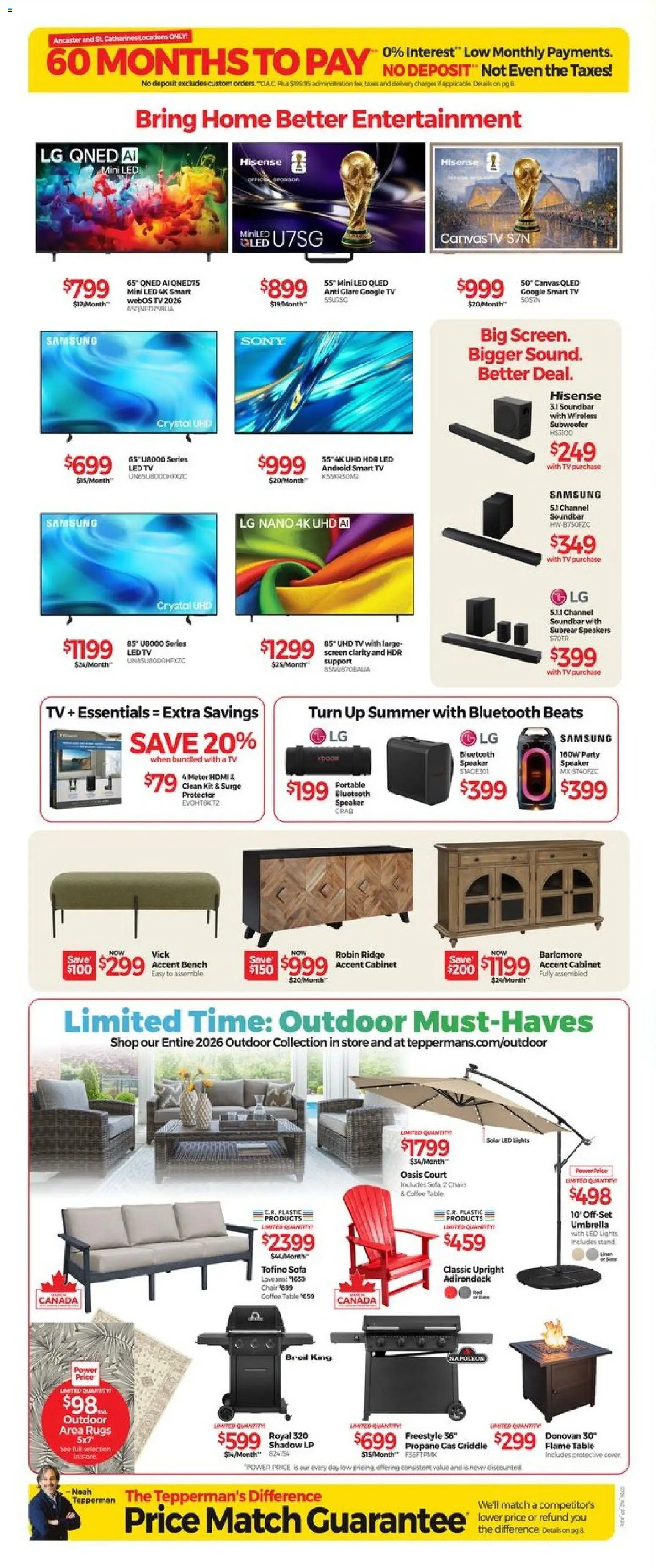 Tepperman's flyer valid from Jul 10, 2026 | Page: 9 | Products: Umbrella, Ridge, Sofa, Chair