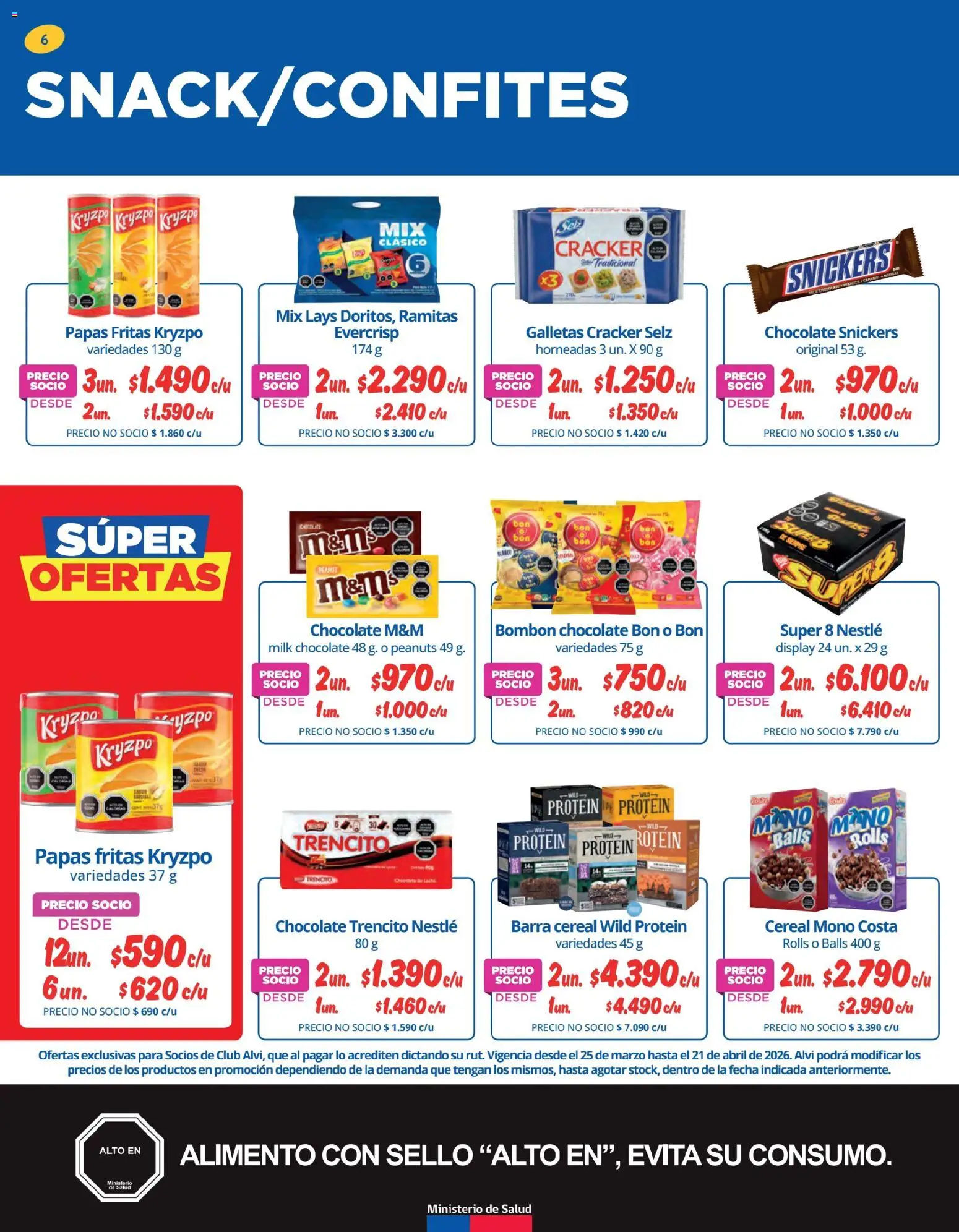 Alvi ofertas  │ válido desde el 25.03.2026 | Página: 6 | Productos: Mono, Bombon, Chocolate, Galletas