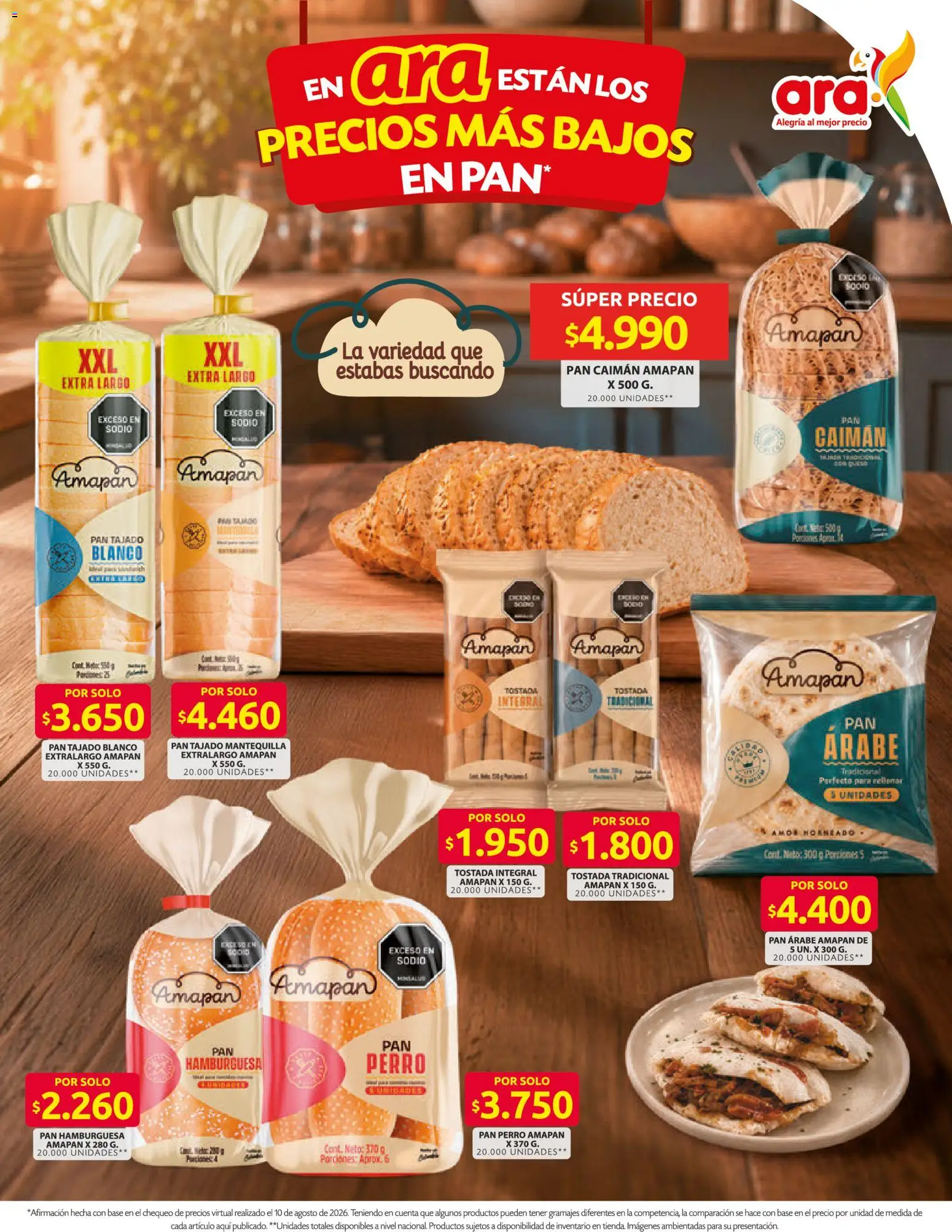 Ara revista - valida desde el 20/08/2026 | Página: 6 | Productos: Mantequilla, Hamburguesa, Pan