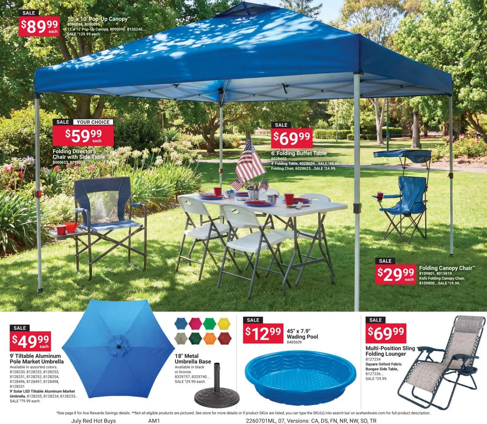 ACE Hardware Weekly Ad - valid from 07/01/2026 | Page: 7 | Products: Table, Chair, Umbrella