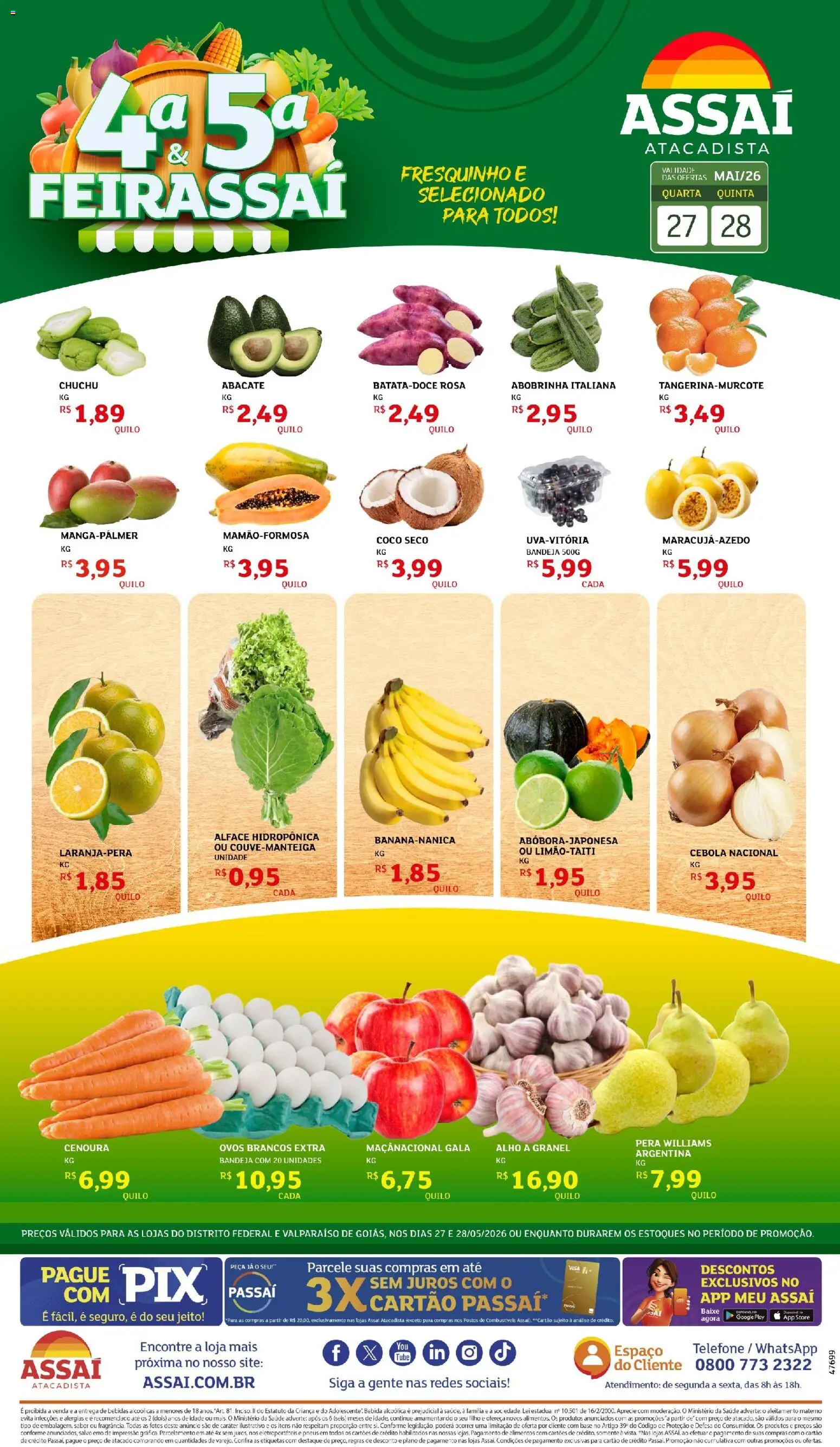 Assaí Atacadista Folheto - válido de 27.05.2026 | Página: 1 | Produtos: Coco, Pera, Chuchu, Abobrinha