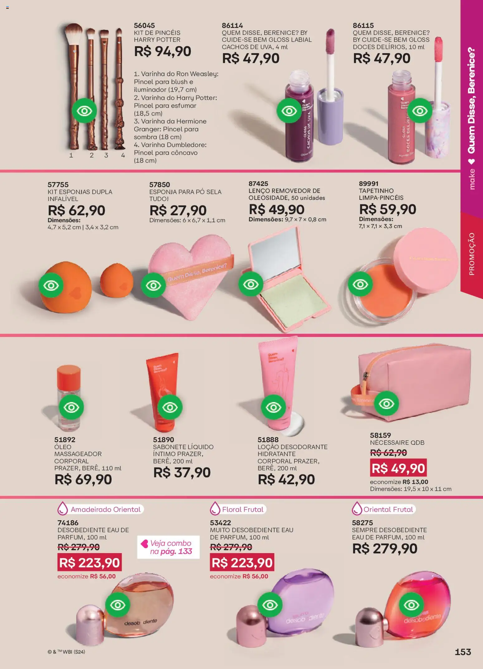 O Boticário Folheto - válido de 13.04.2026 | Página: 164 | Produtos: Pincel, Lenço, Iluminador, Sabonete líquido
