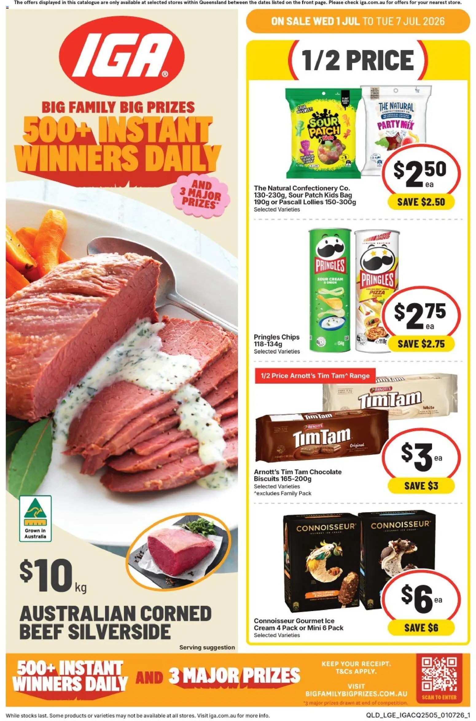 IGA catalogue - valid from 01/07/2026 | Page: 1 | Products: Pizza, Lollies, Chips, Ice cream