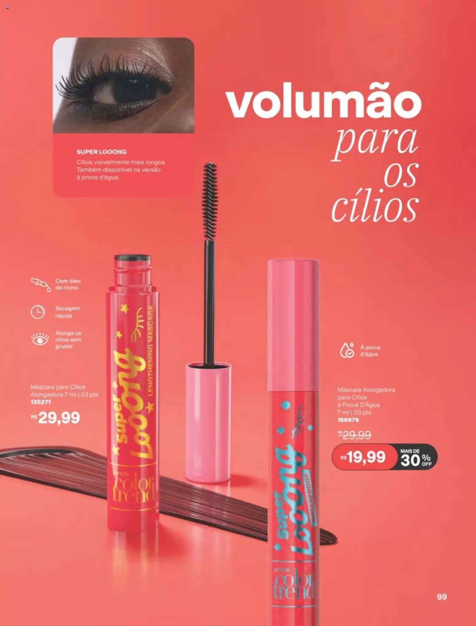 Avon Folheto - válido de 29/06/2026 | Página: 99 | Produtos: Máscara para cílios, Óleo