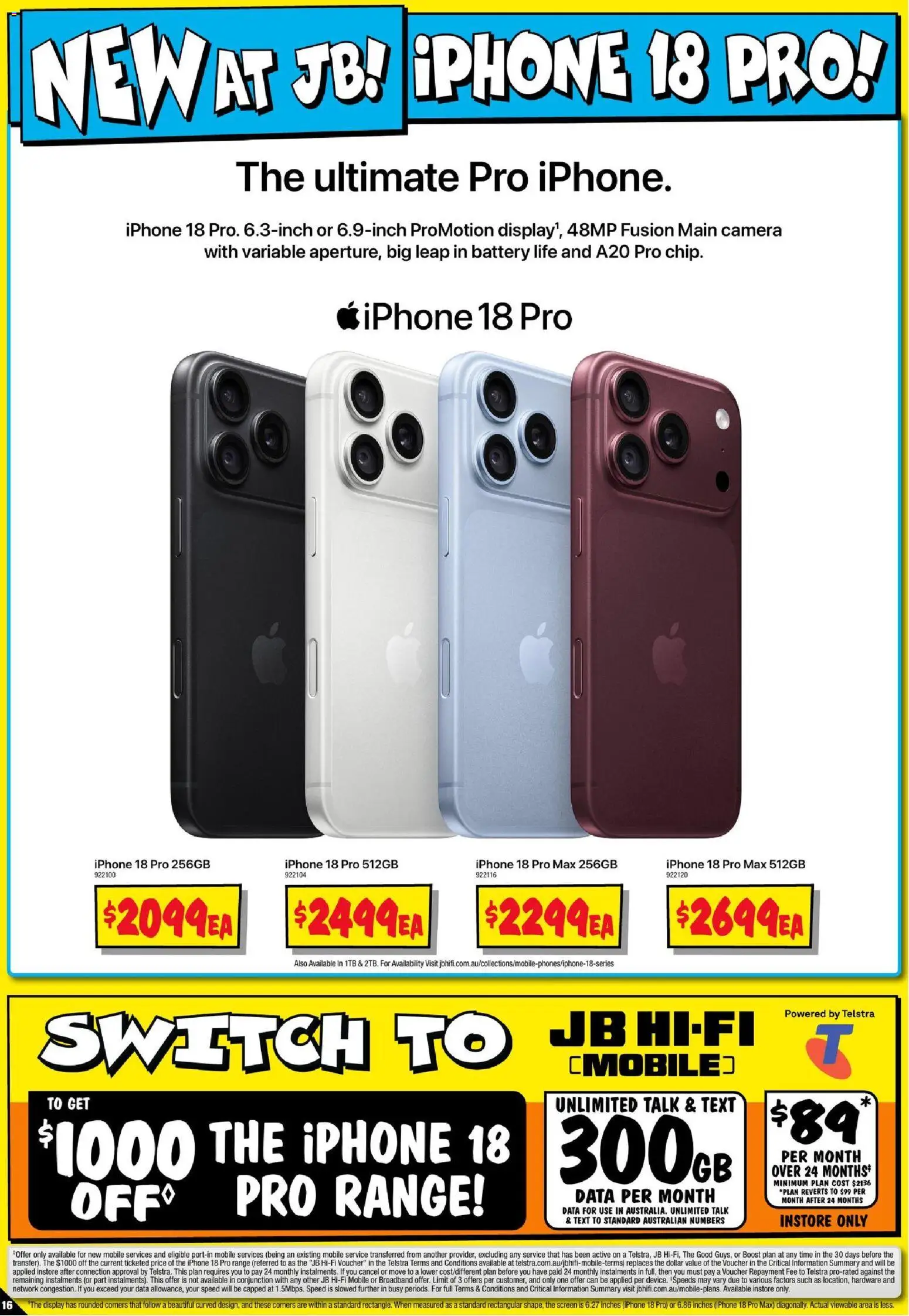 JB Hi-Fi catalogue - valid from 24/09/2026 | Page: 16 | Products: Battery, Camera, Iphone, Screen