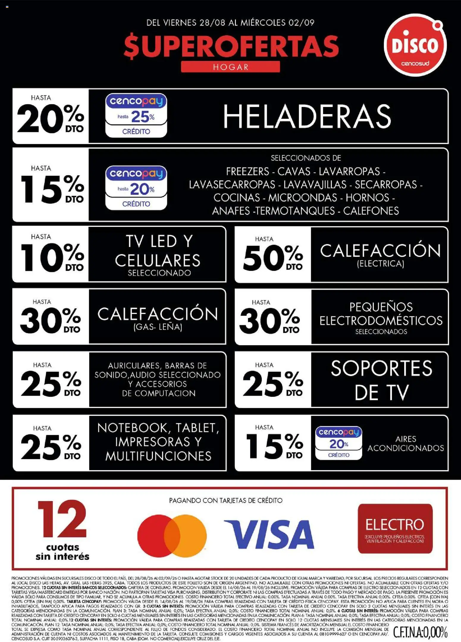 Disco - Ofertas | Electro, T. Libre y más │ válido desde el 27/08/2026 | Página: 1 | Productos: Cartera, Disco, Lavavajillas, Leña
