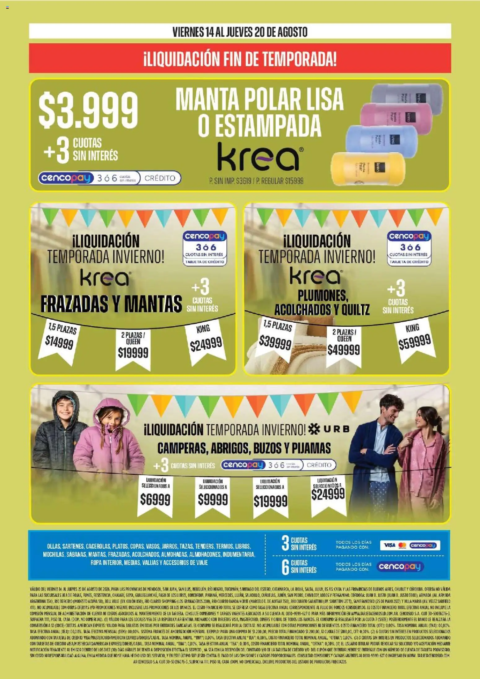 Vea - ESPECIAL PARA TU CASA │ válido desde el 14/08/2026 | Página: 6 | Productos: Ojotas, Ropa, Manta