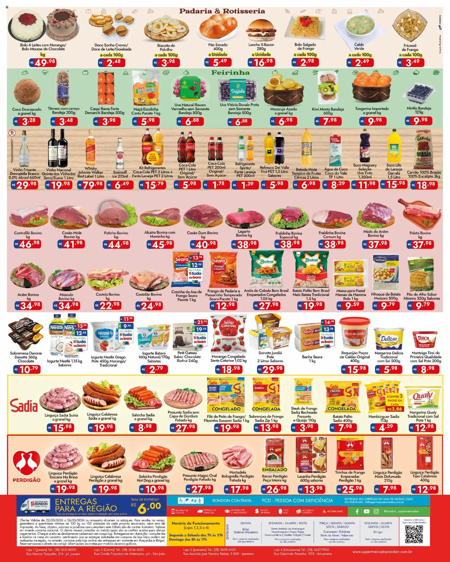 Supermercados Rondon Folheto - válido de 22.05.2026 | Página: 2 | Produtos: Alho, Massa, Hambúrguer, Batata