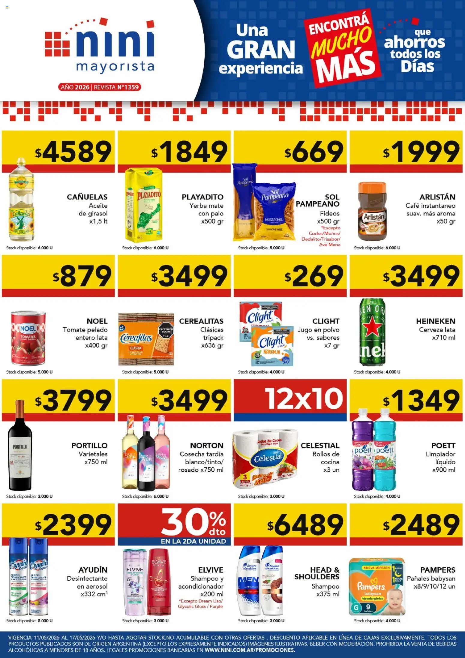 NINI Mayorista ofertas │ válido desde el 11.05.2026 | Página: 1 | Productos: Mate, Shampoo, Acondicionador, Limpiador