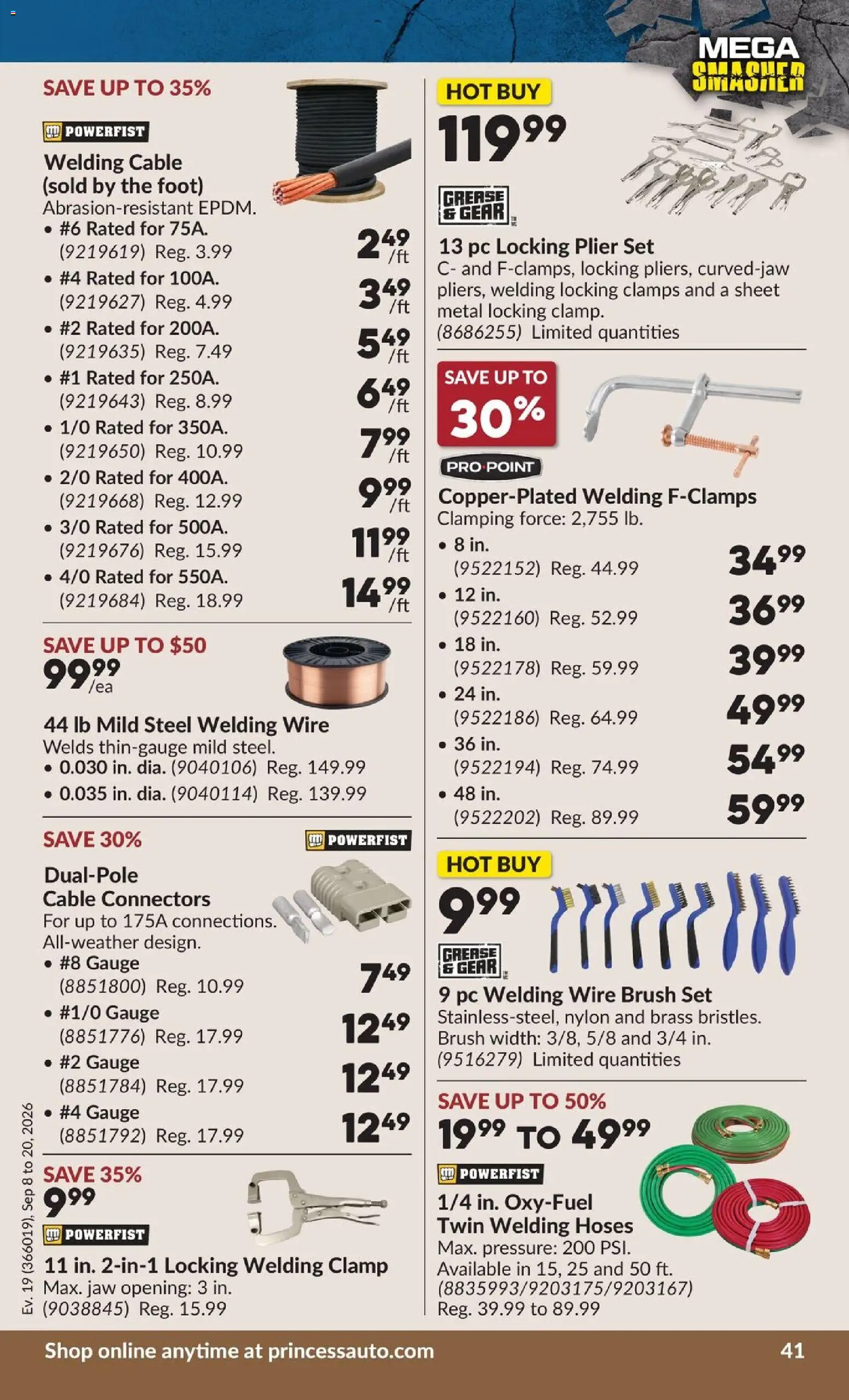 Princess Auto flyer valid from Sep 8, 2026 | Page: 44 | Products: PC, Cable, Brush