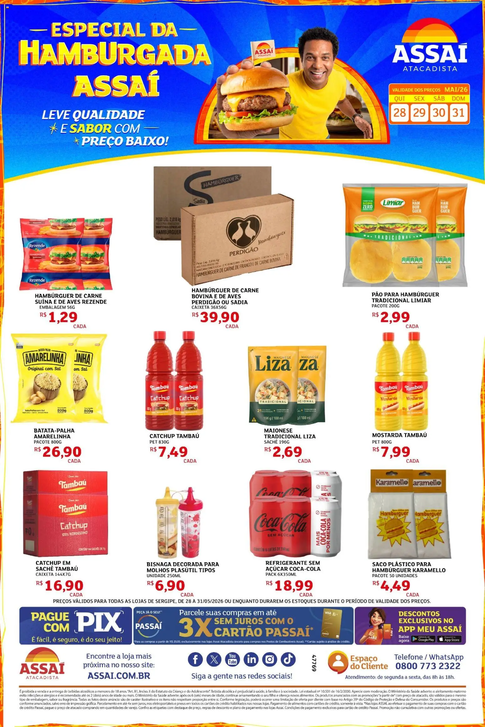 Assaí Atacadista Folheto - válido de 28.05.2026 | Página: 1 | Produtos: Cola, Batata palha, Telefone, Frango