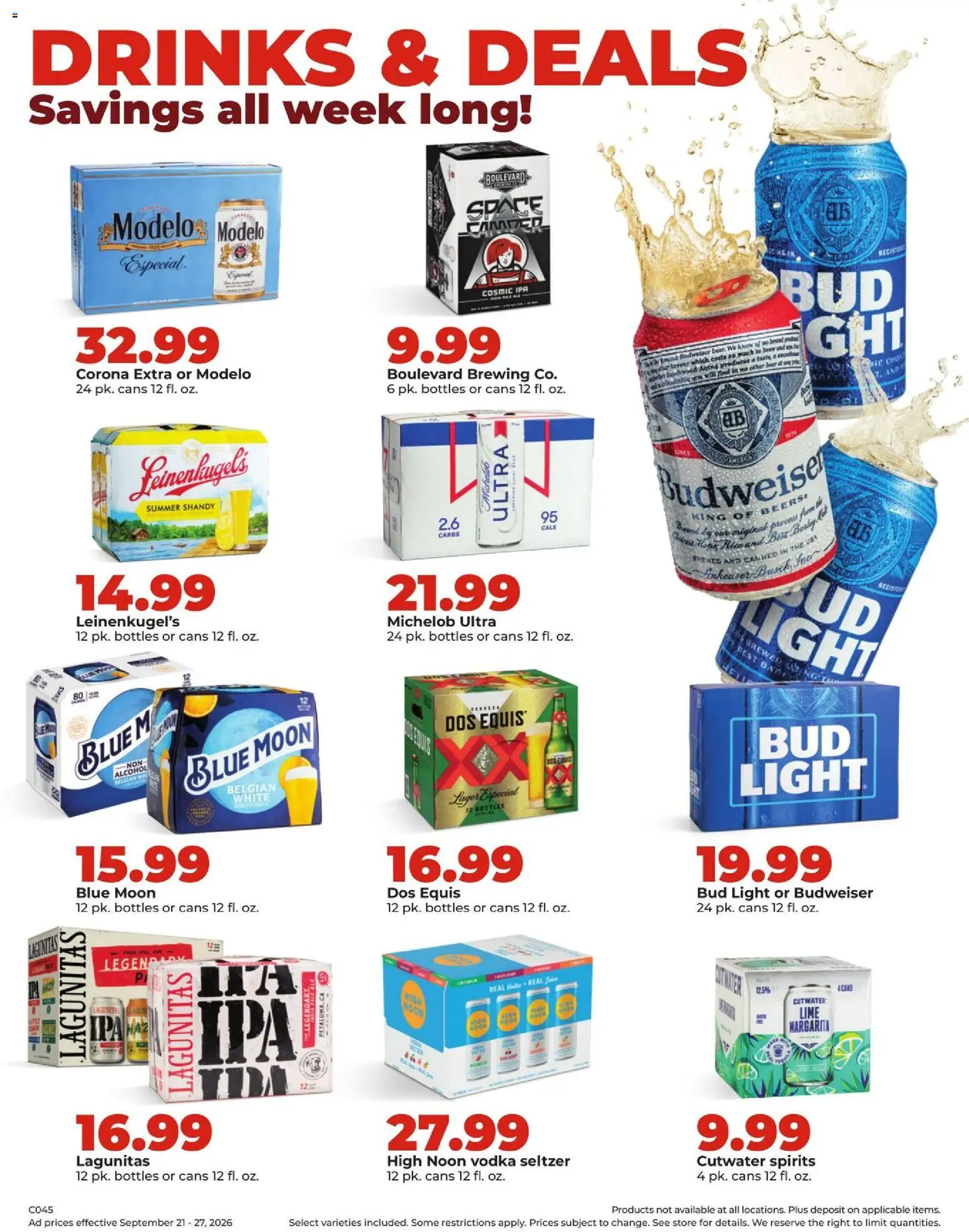 HyVee Weekly Ad - valid from 09/21/2026 | Page: 41 | Products: Corona Extra, Alcohol, Vodka, Lime