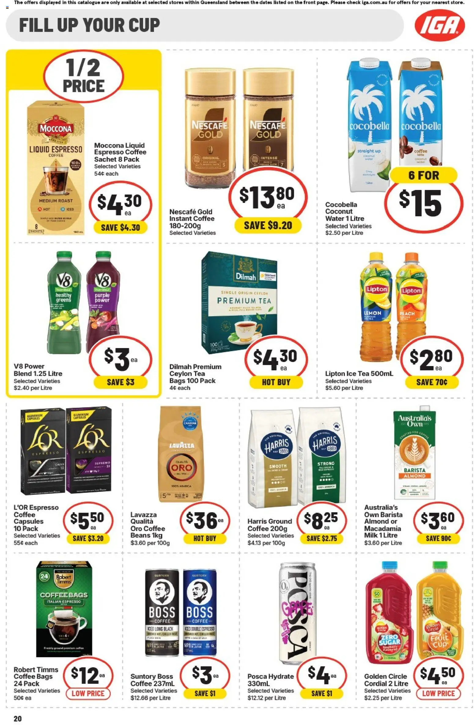 IGA catalogue - valid from 20.05.2026 | Page: 19 | Products: Coffee, Lemon, Greens, Peach
