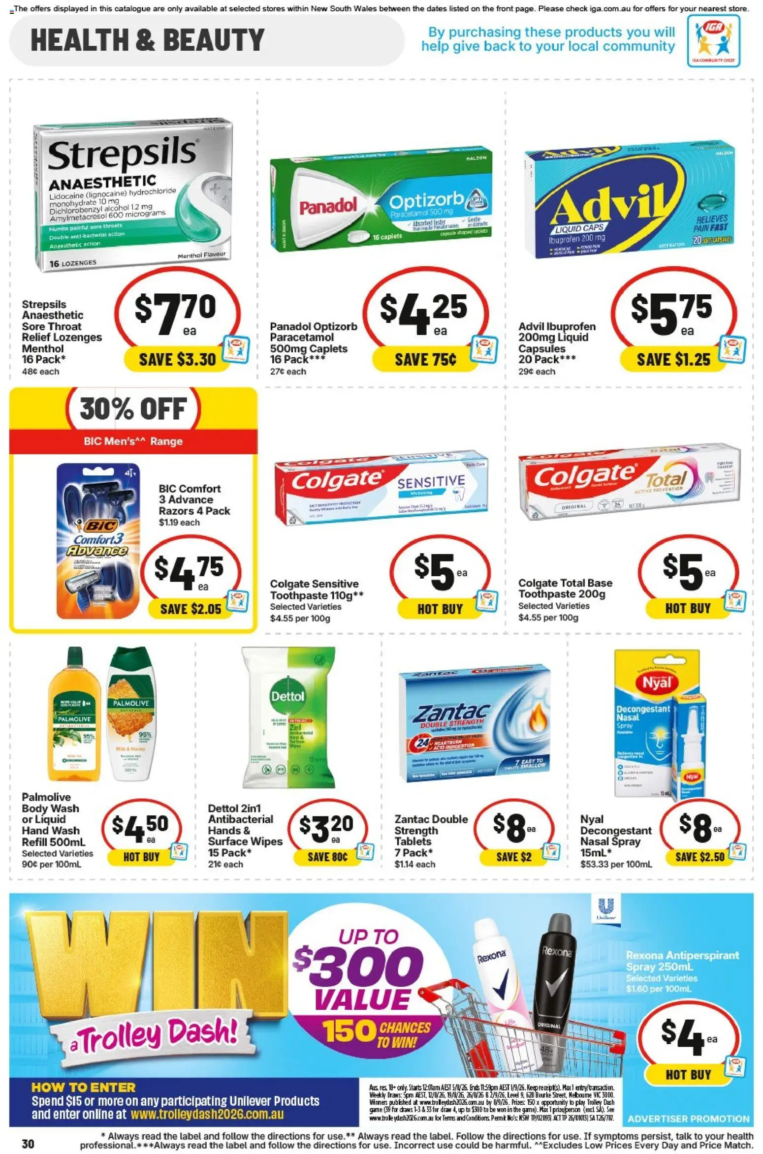 IGA catalogue - valid from 12/08/2026 | Page: 30 | Products: Antiperspirant, Trolley, Game, Nasal spray