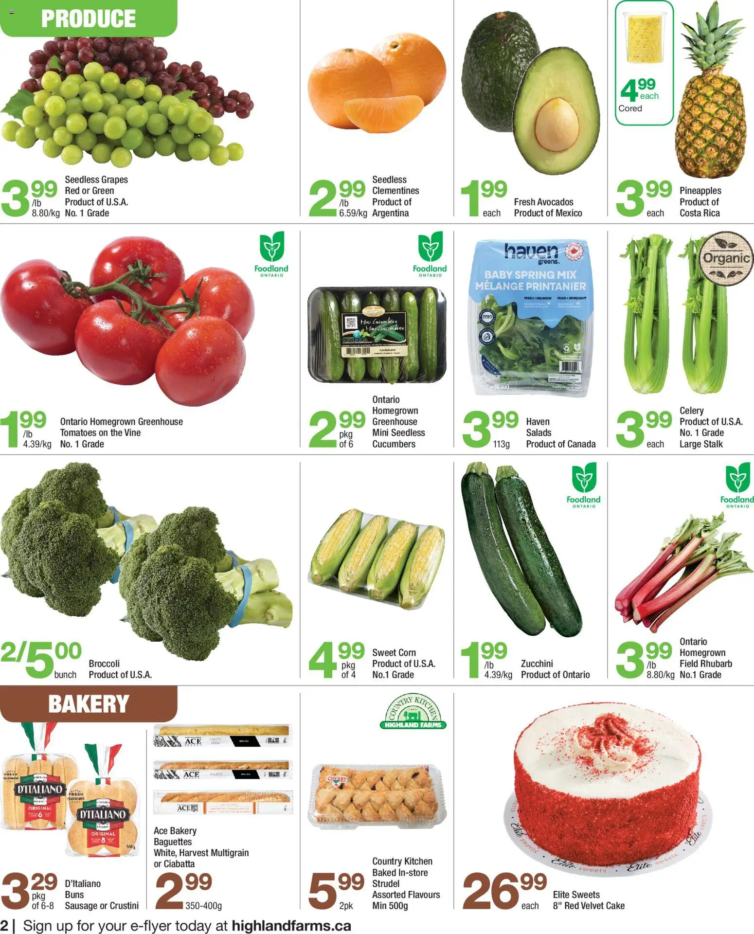 Highland Farms flyer valid from Jun 25, 2026 | Page: 2 | Products: Cucumbers, Bakery, Tomatoes