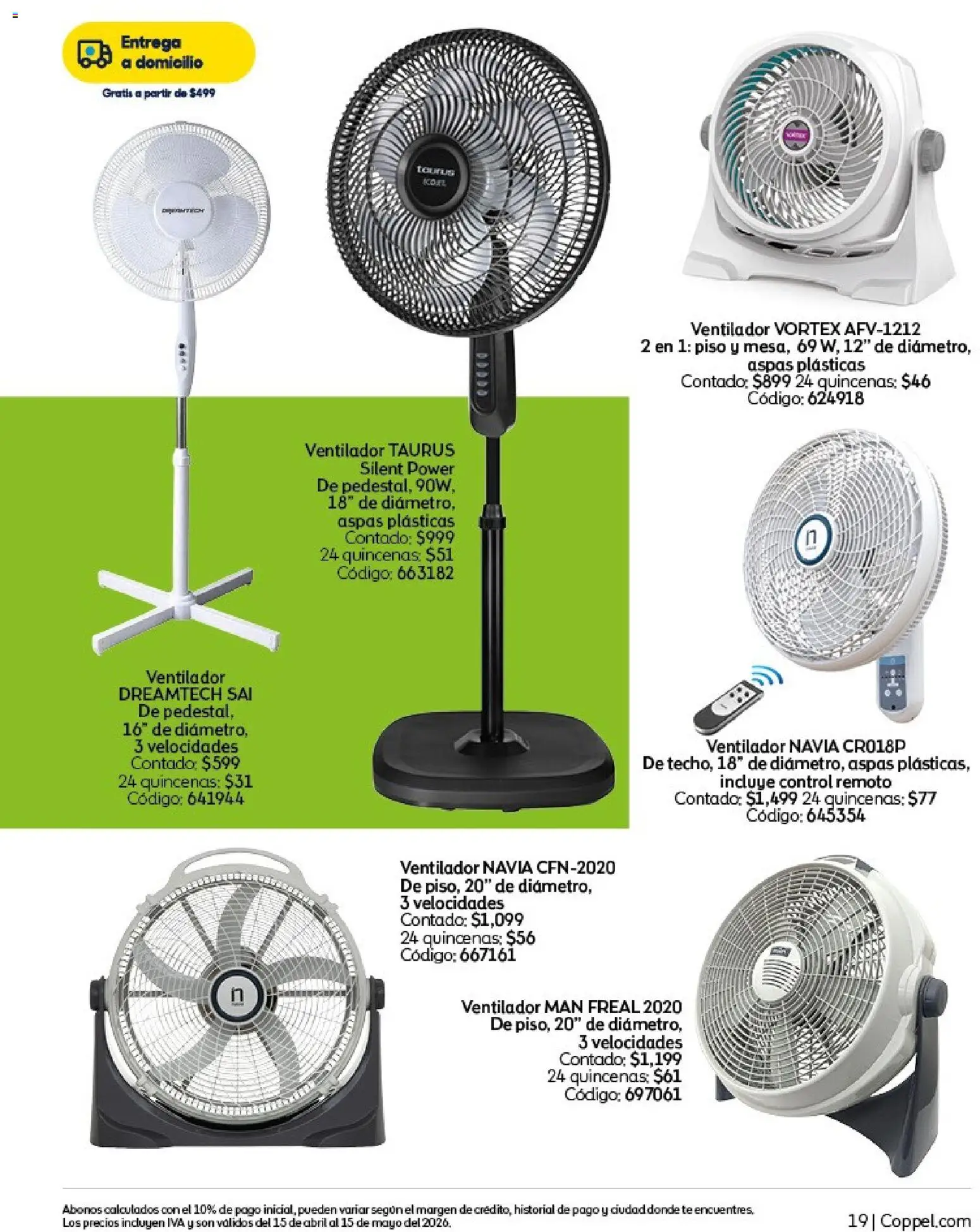 Nuevas ofertas de Coppel válidas en toda la República Mexicana desde el 15.04.2026. ¡Encuentra las mejores ofertas en Coppel catálogo ! | Página: 19 | Productos: Ventilador, Control remoto, Té