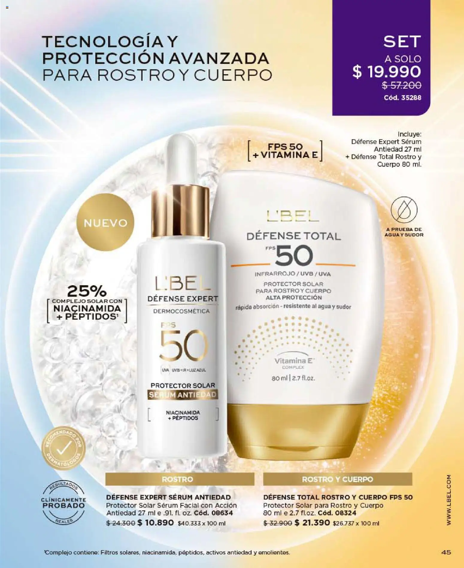 Catálogo L'Bel Campaña 10 │ válido desde el 01.06.2026 | Página: 45 | Productos: Agua, Uva, Protector solar, Serum