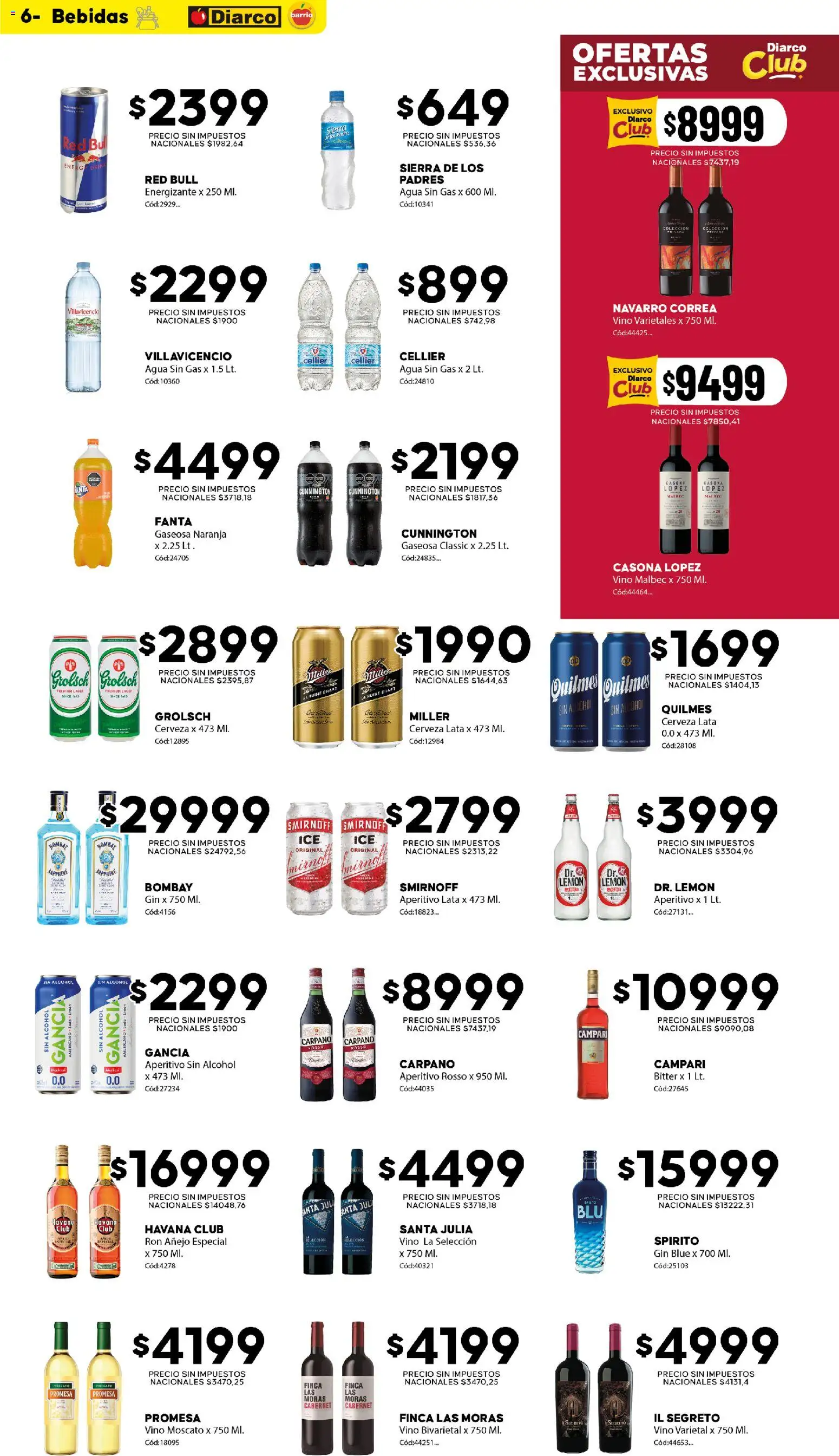 Diarco - Ofertas Diarco Barrio │ válido desde el 24/08/2026 | Página: 6 | Productos: Ron, Gin, Gaseosa, Sierra