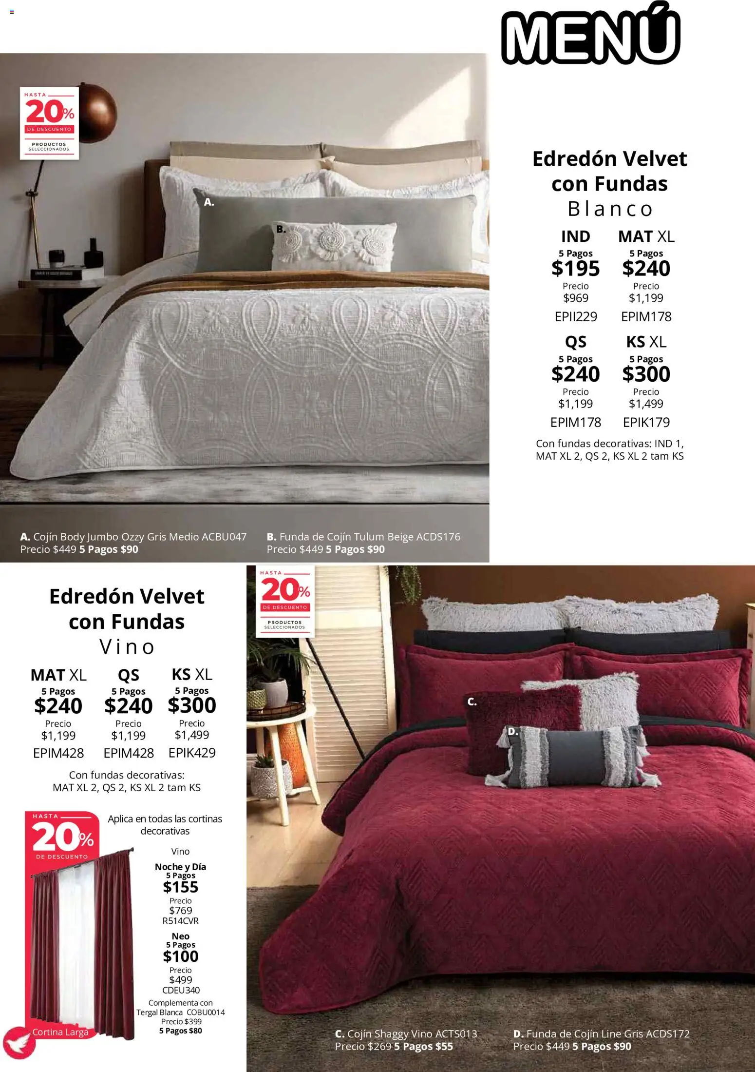 Nuevas ofertas de Colchas Concord válidas en toda la República Mexicana desde el 01/08/2026. ¡Encuentra las mejores ofertas en Colchas Concord catálogo! | Página: 104 | Productos: Funda, Almohada, Sabanas, Cortinas