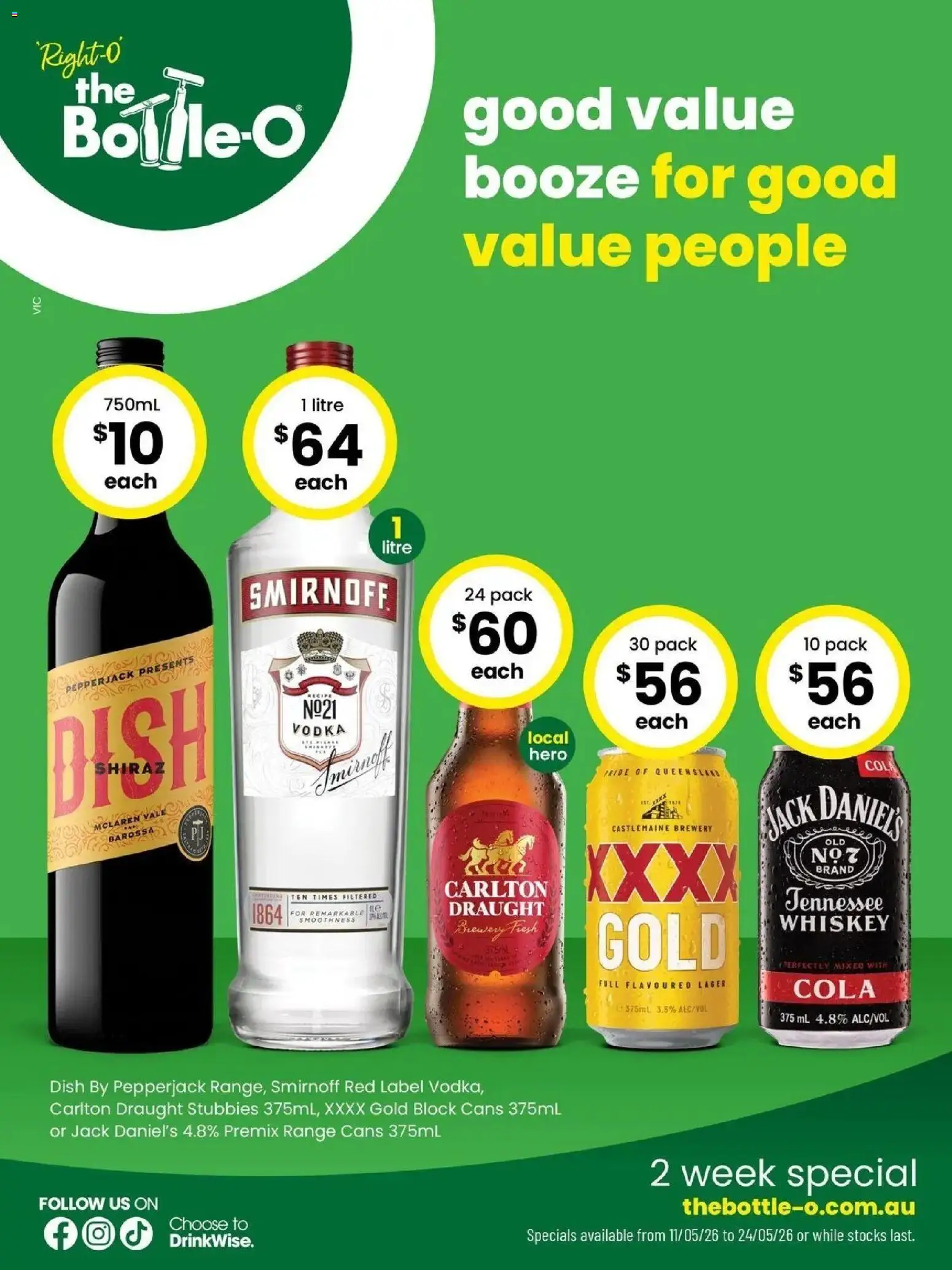 The Bottle-O catalogue - valid from 10.05.2026 | Page: 1 | Products: Vodka, Whiskey