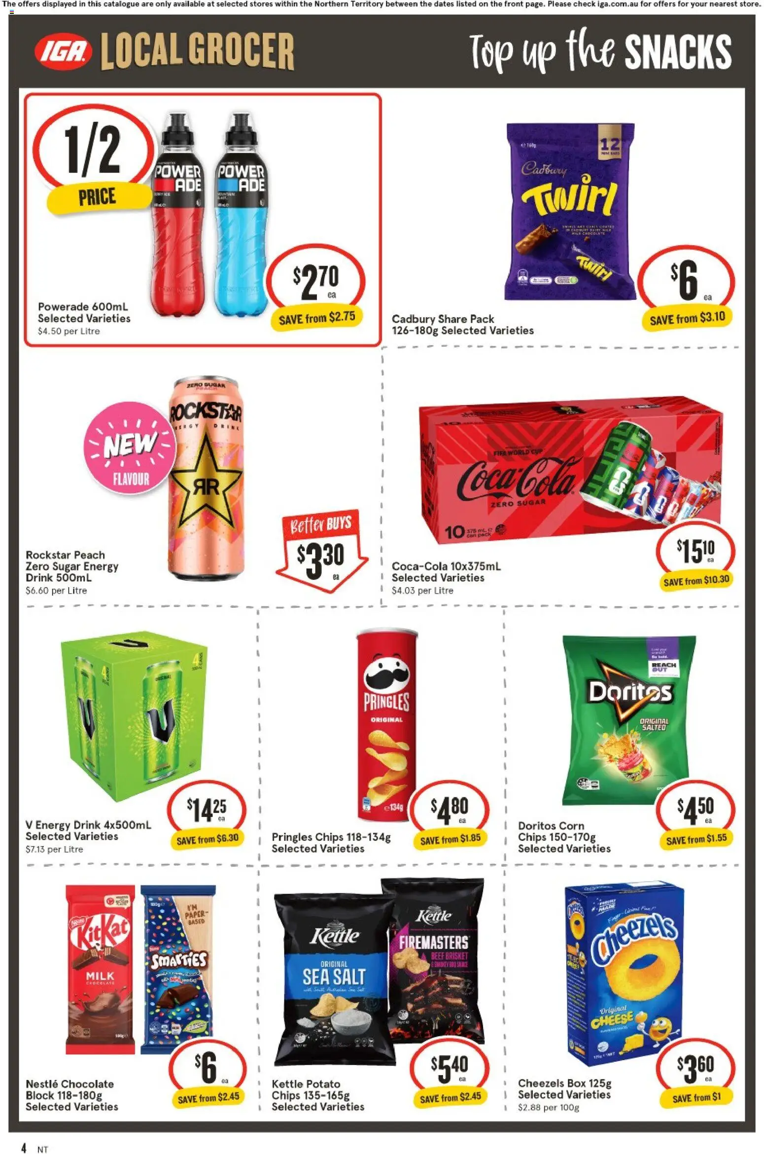 IGA catalogue - valid from 15/07/2026 | Page: 5 | Products: Milk, Cheese, Energy drink, Peach