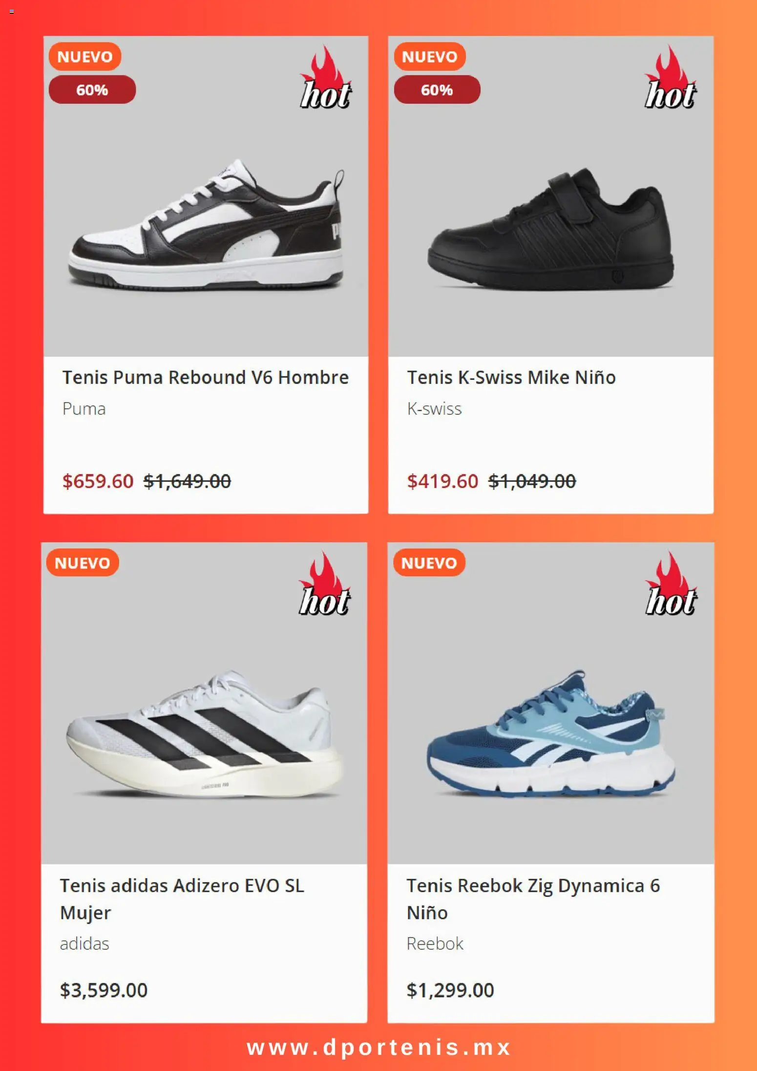 Nuevas ofertas de Dportenis válidas en toda la República Mexicana desde el 25.05.2026. ¡Encuentra las mejores ofertas en Dportenis Hot Sale! | Página: 2 | Productos: Tenis