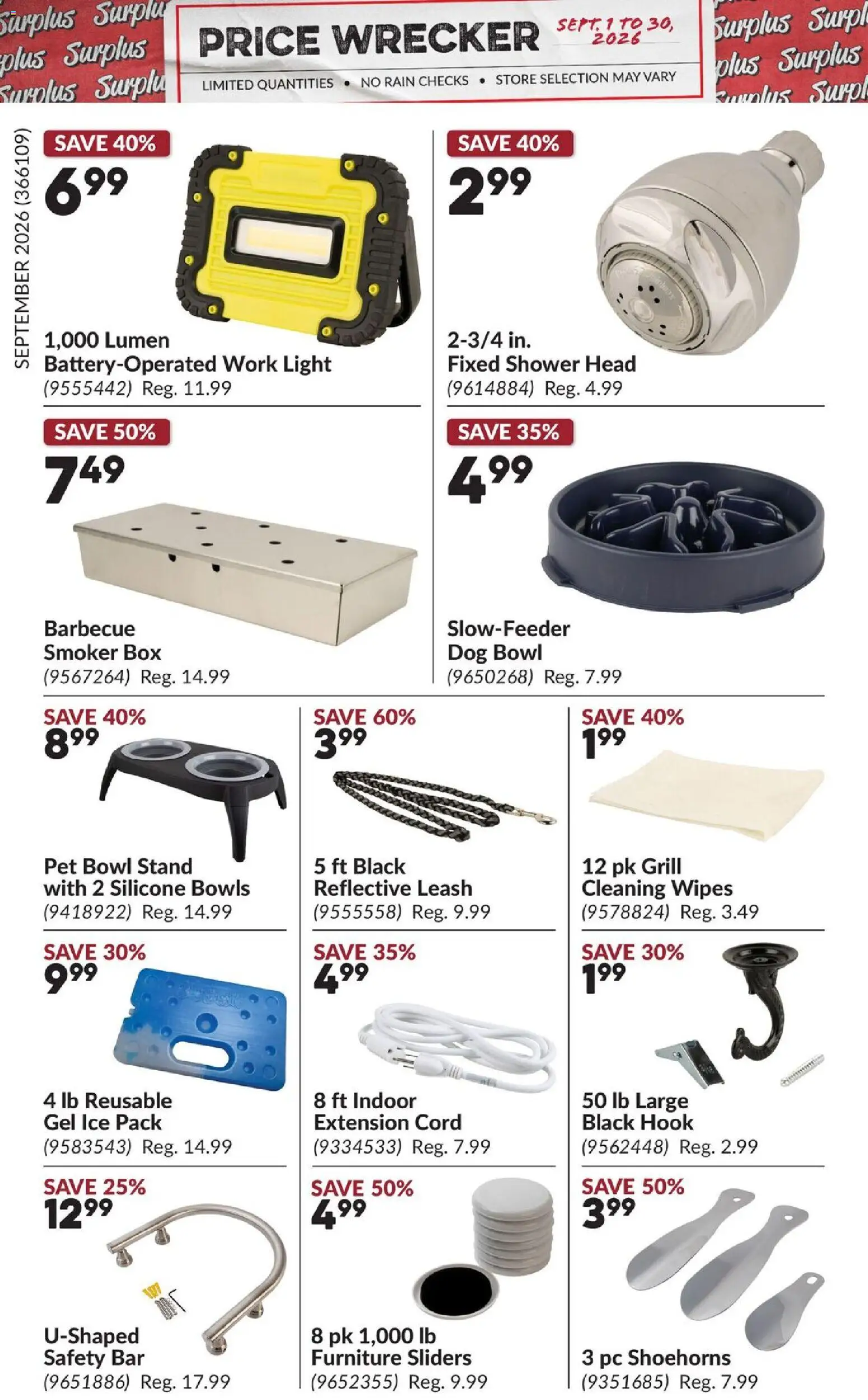 Princess Auto flyer valid from Sep 1, 2026 | Page: 11 | Products: Grill, Box, Shower, Ice