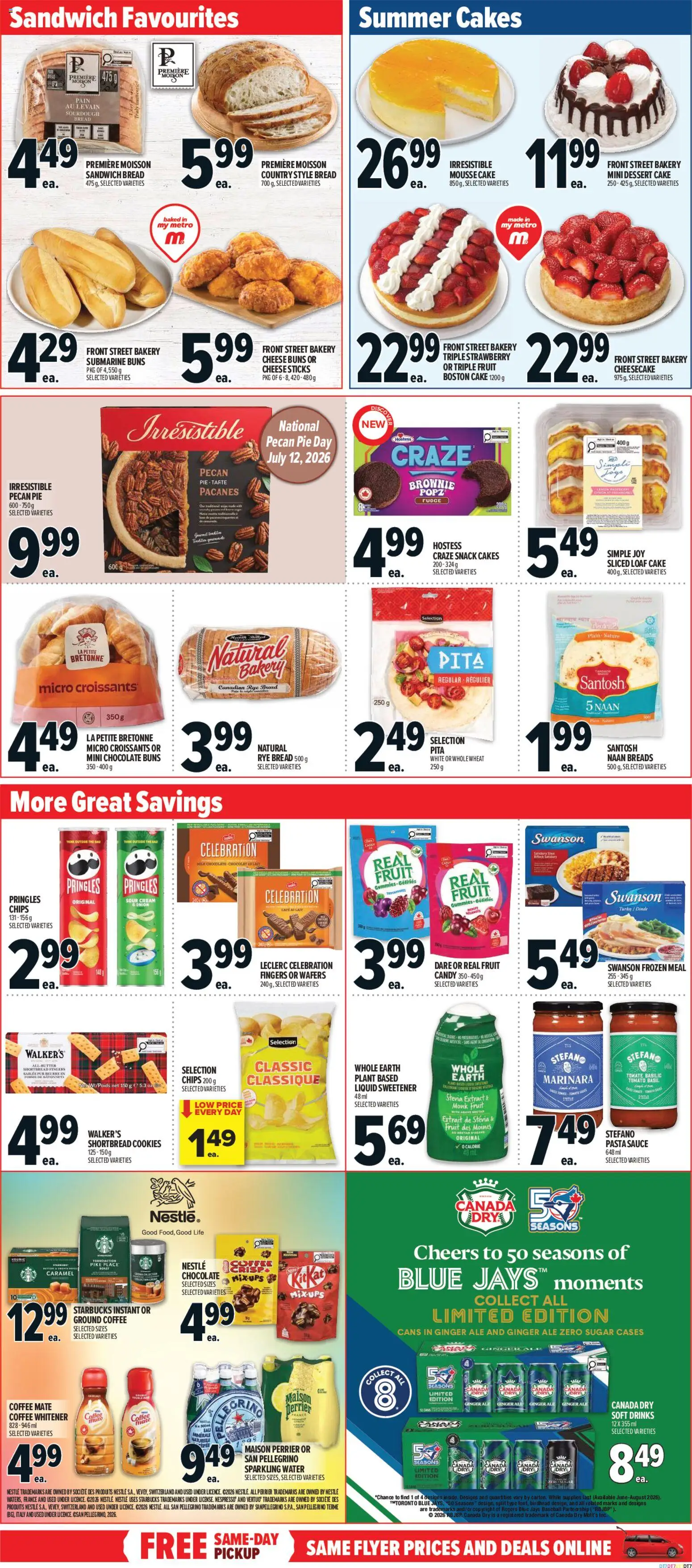 Metro flyer valid from Jul 9, 2026 | Page: 10 | Products: Chips, Cheese, Bread, Coffee