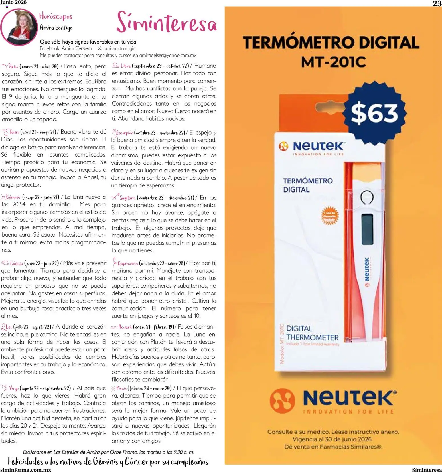 Nuevas ofertas de Farmacias Similares válidas en toda la República Mexicana desde el 01.06.2026. ¡Encuentra las mejores ofertas en Farmacias Similares catálogo! | Página: 23