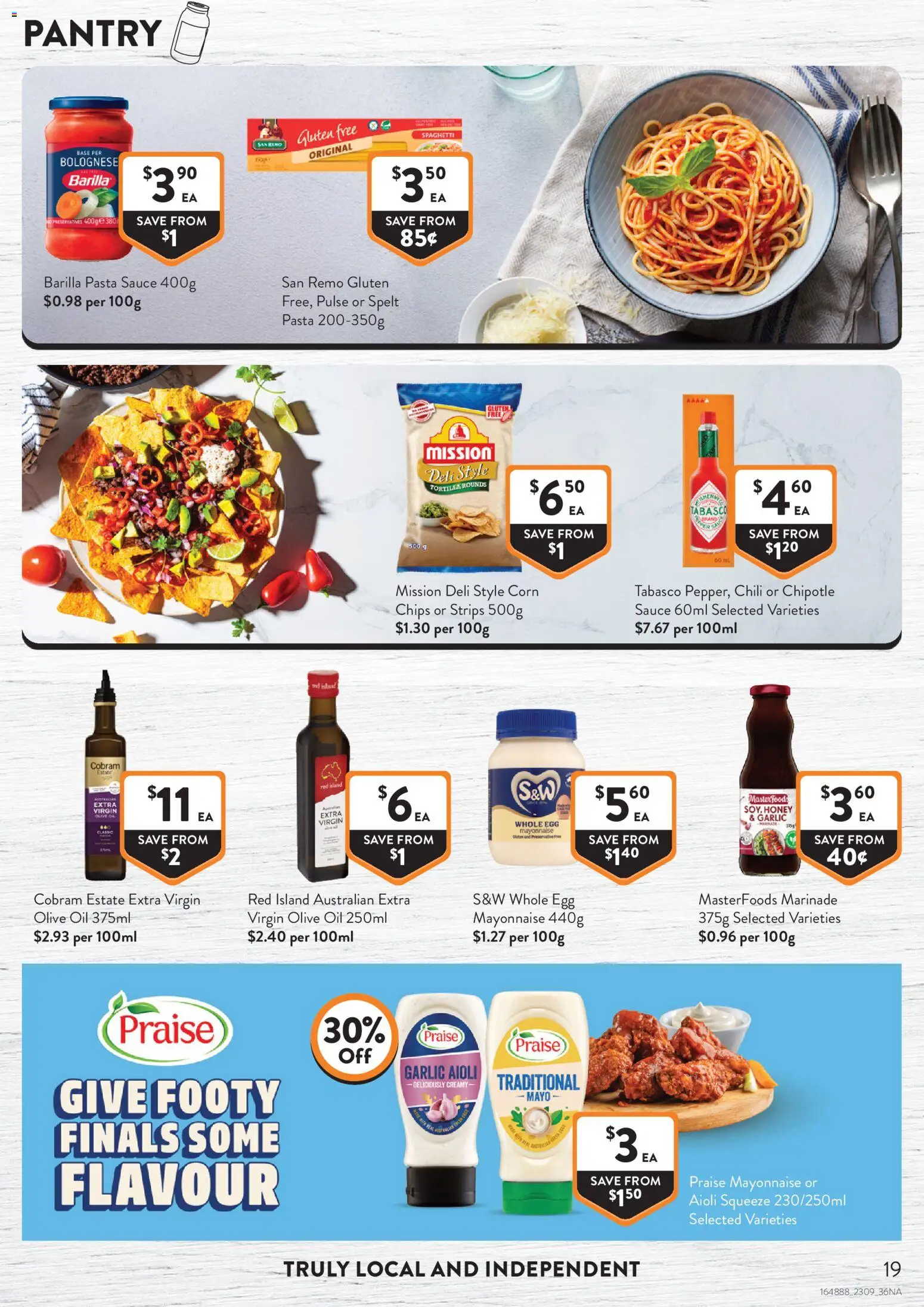 Foodworks catalogue - valid from 16/09/2026 | Page: 19 | Products: Olive oil, Mayonnaise, Barilla, Strips