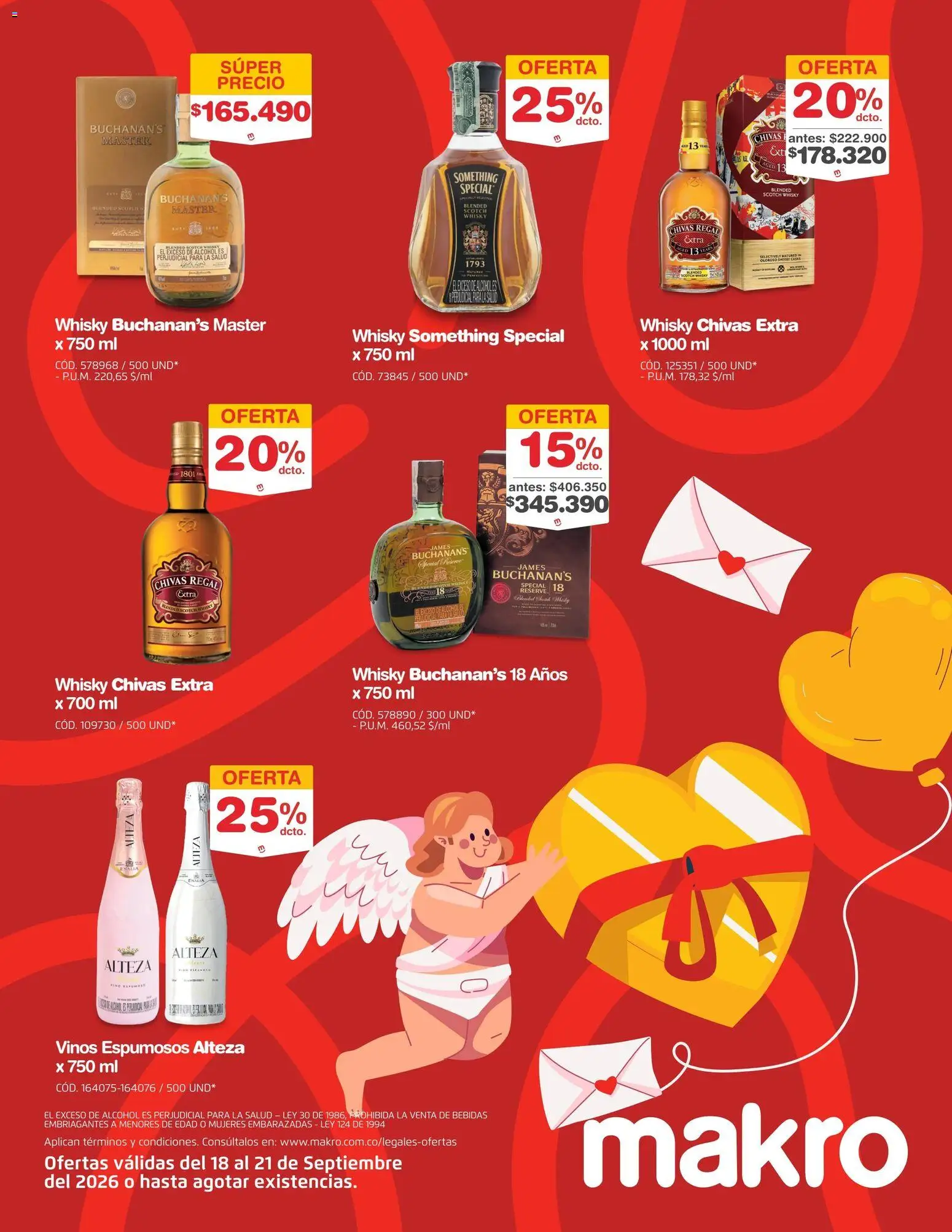 Makro revista - valida desde el 18/09/2026 | Página: 8 | Productos: Bebidas, Whisky, Alcohol