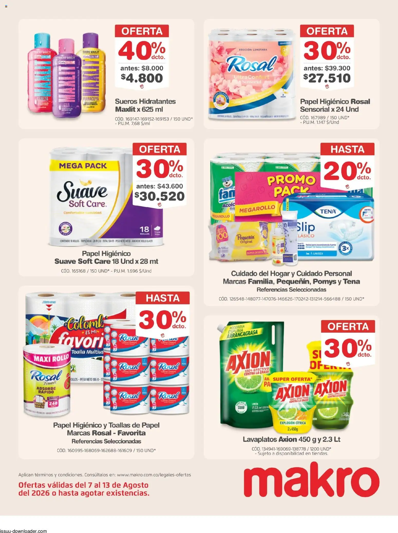 Makro revista - valida desde el 07/08/2026 | Página: 20 | Productos: Espuma, Peso, Toallas de papel, Explosión