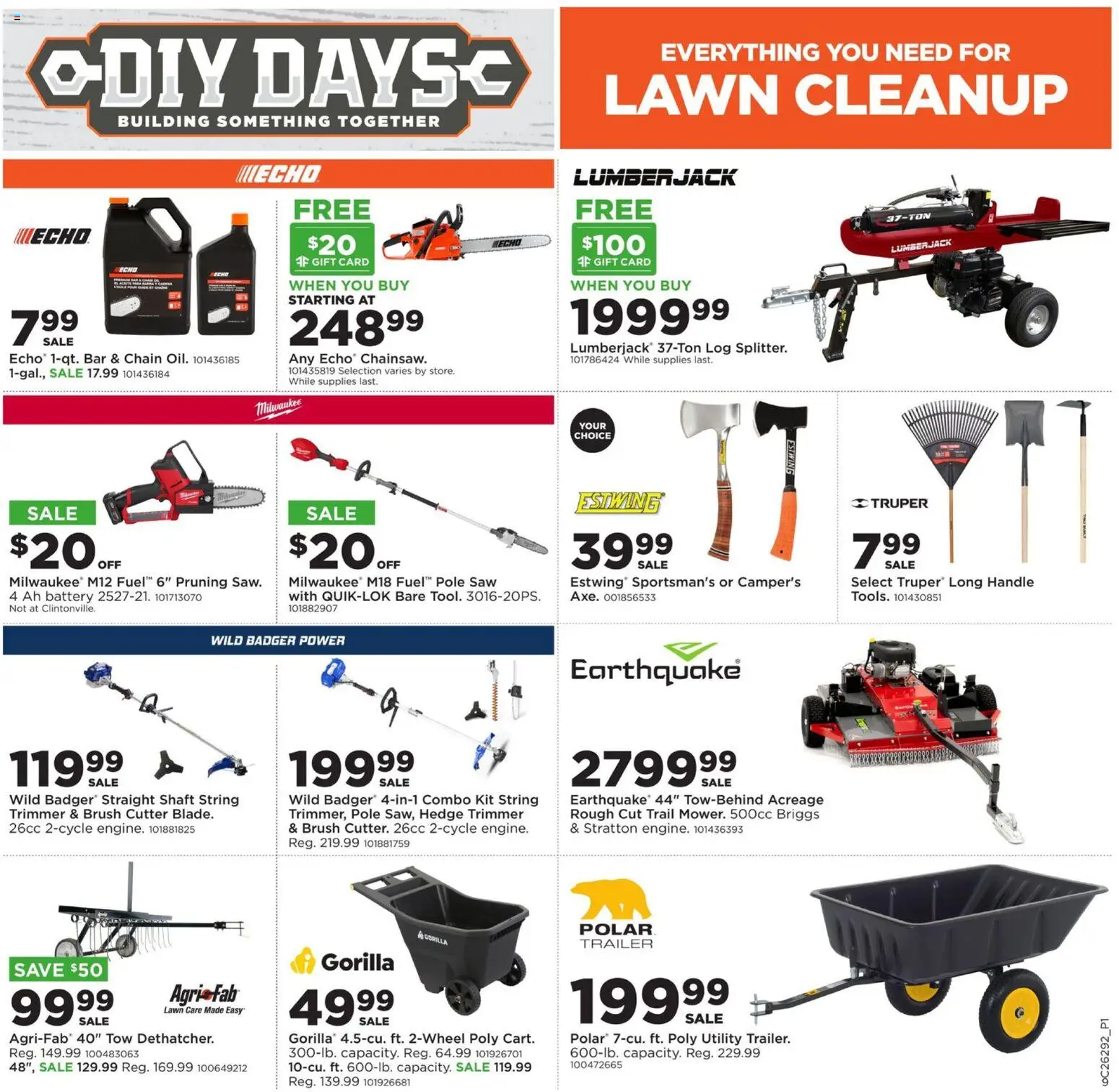 Mills Fleet Farm DIY Days - valid from 07/13/2026 | Page: 9 | Products: Trimmer, Saw, Brush, Cutter