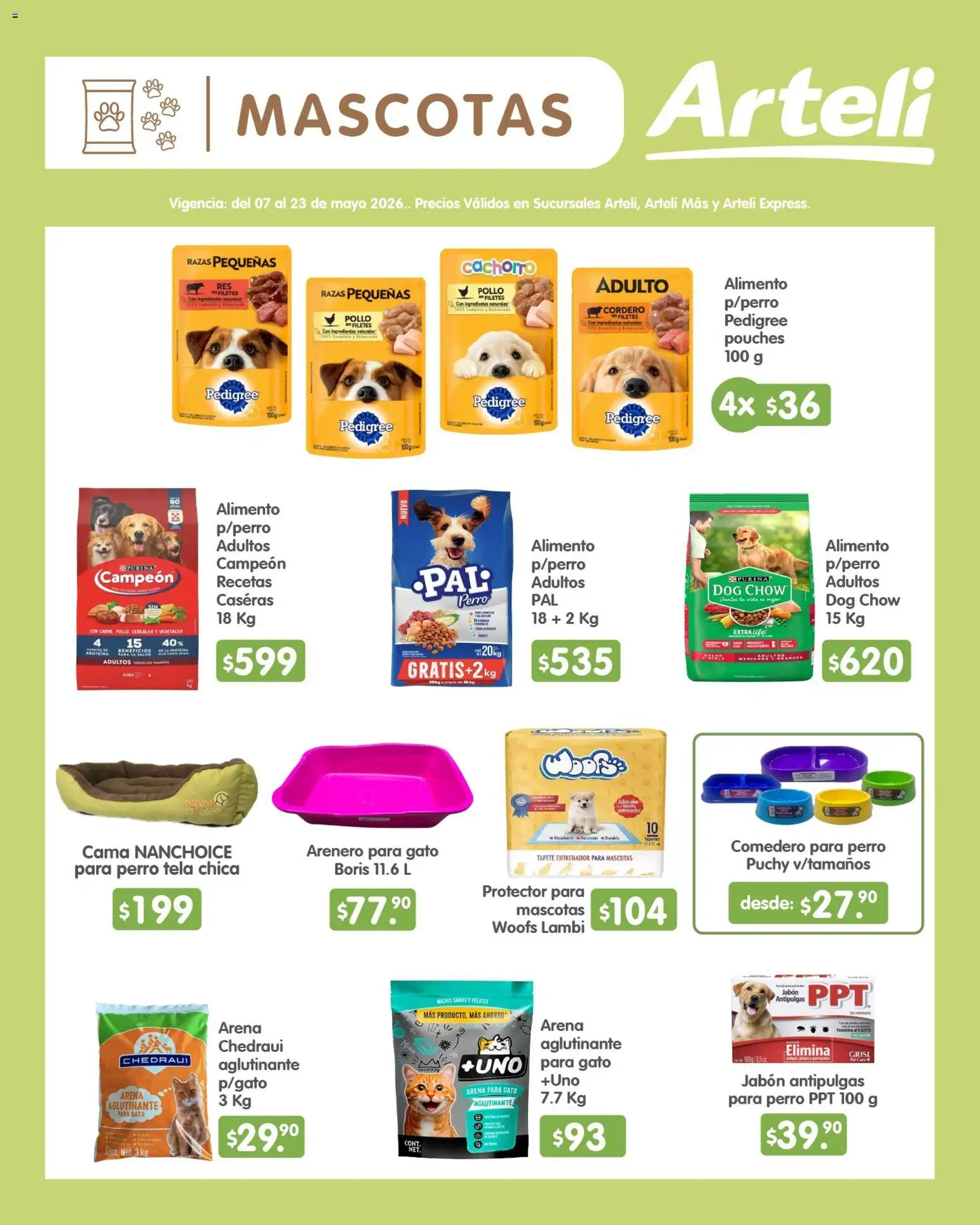 Nuevas ofertas de Arteli válidas en toda la República Mexicana desde el 07.05.2026. ¡Encuentra las mejores ofertas en Arteli folleto Quincenal! | Página: 18 | Productos: Pollo, Cereales, Cama, Jabón