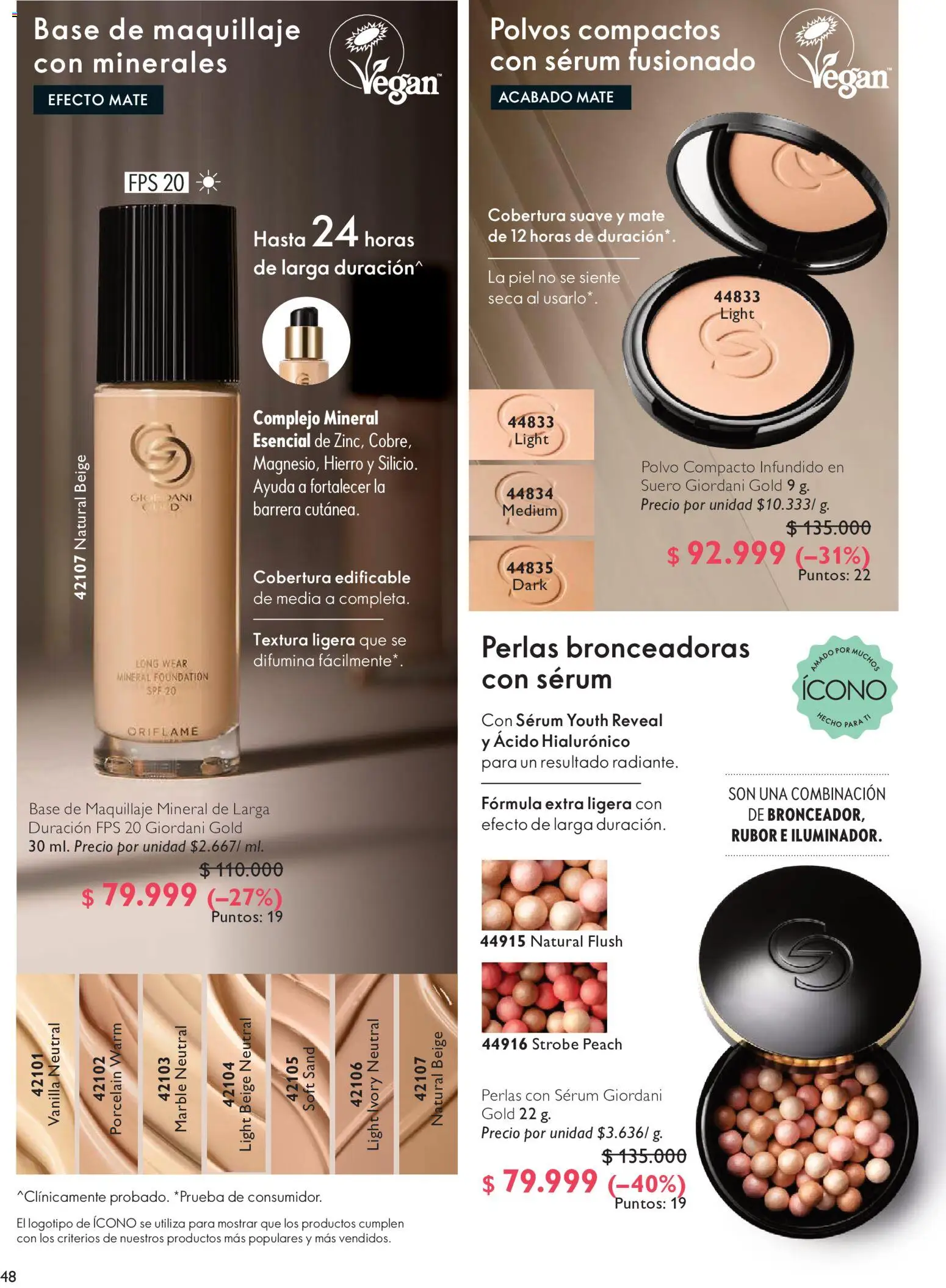 Oriflame revista - valida desde el 20/06/2026 | Página: 48 | Productos: Base de maquillaje, Rubor, Maquillaje, Combinación