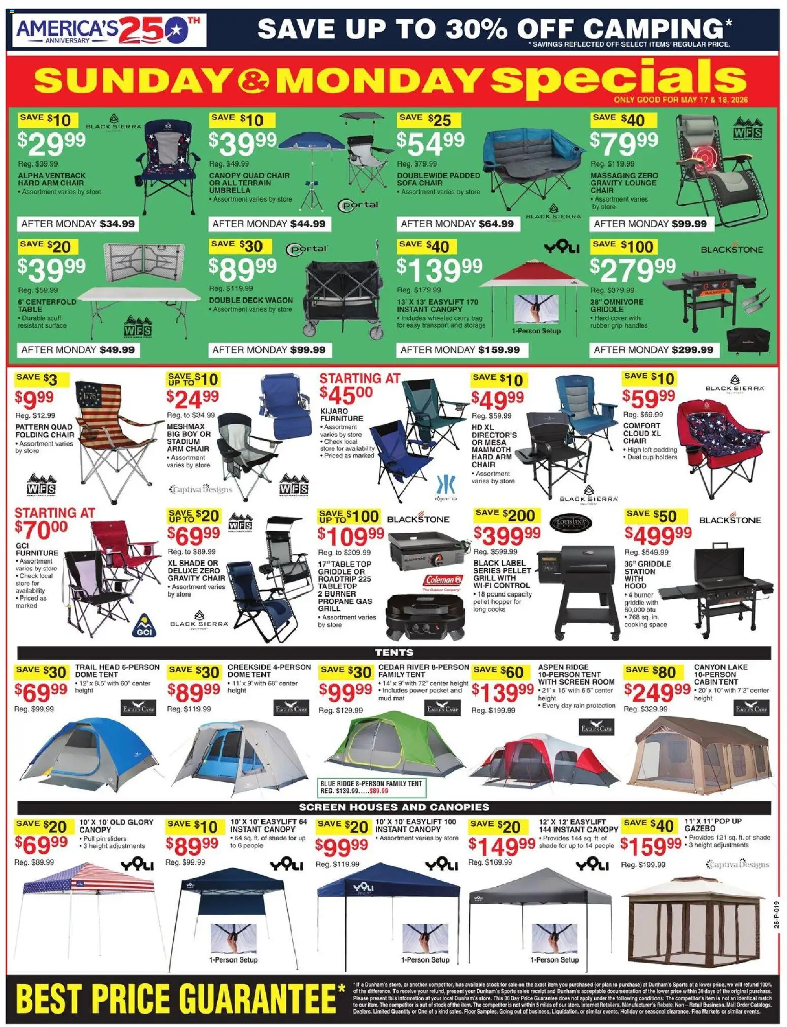 Dunham's Sports Weekly Ad - valid from 16.05.2026 | Page: 18 | Products: Ridge, Umbrella, Bag, Grill