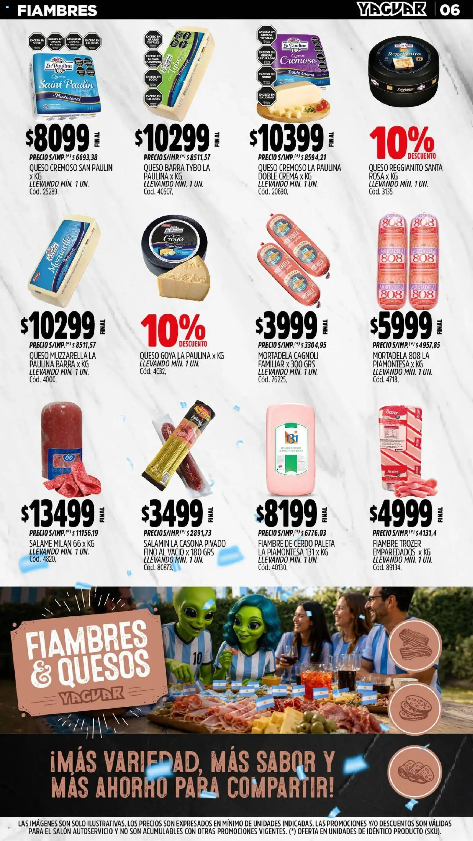Yaguar - Oferta Semanal General Roca │ válido desde el 29/06/2026 | Página: 8 | Productos: Muzzarella, Queso, Cerdo, Crema