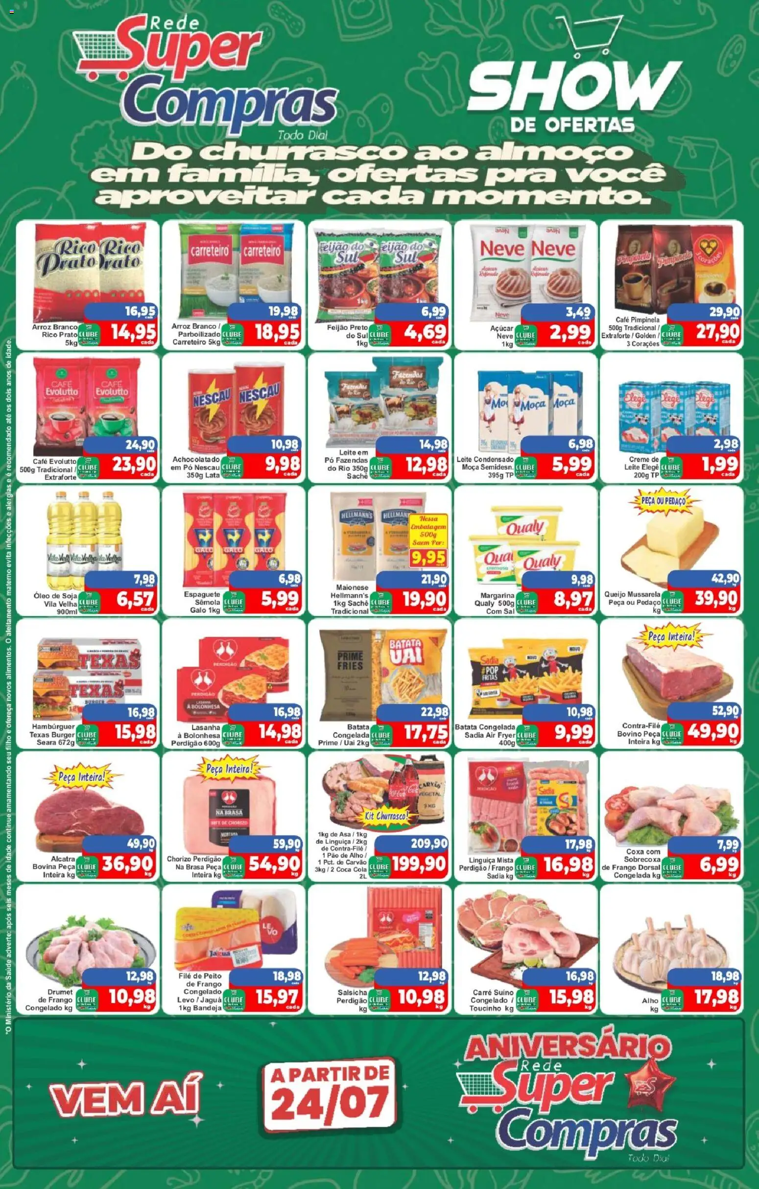 Rede Super Compras Folheto - válido de 17/07/2026 | Página: 1 | Produtos: Achocolatado, Air fryer, Frango, Leite em pó