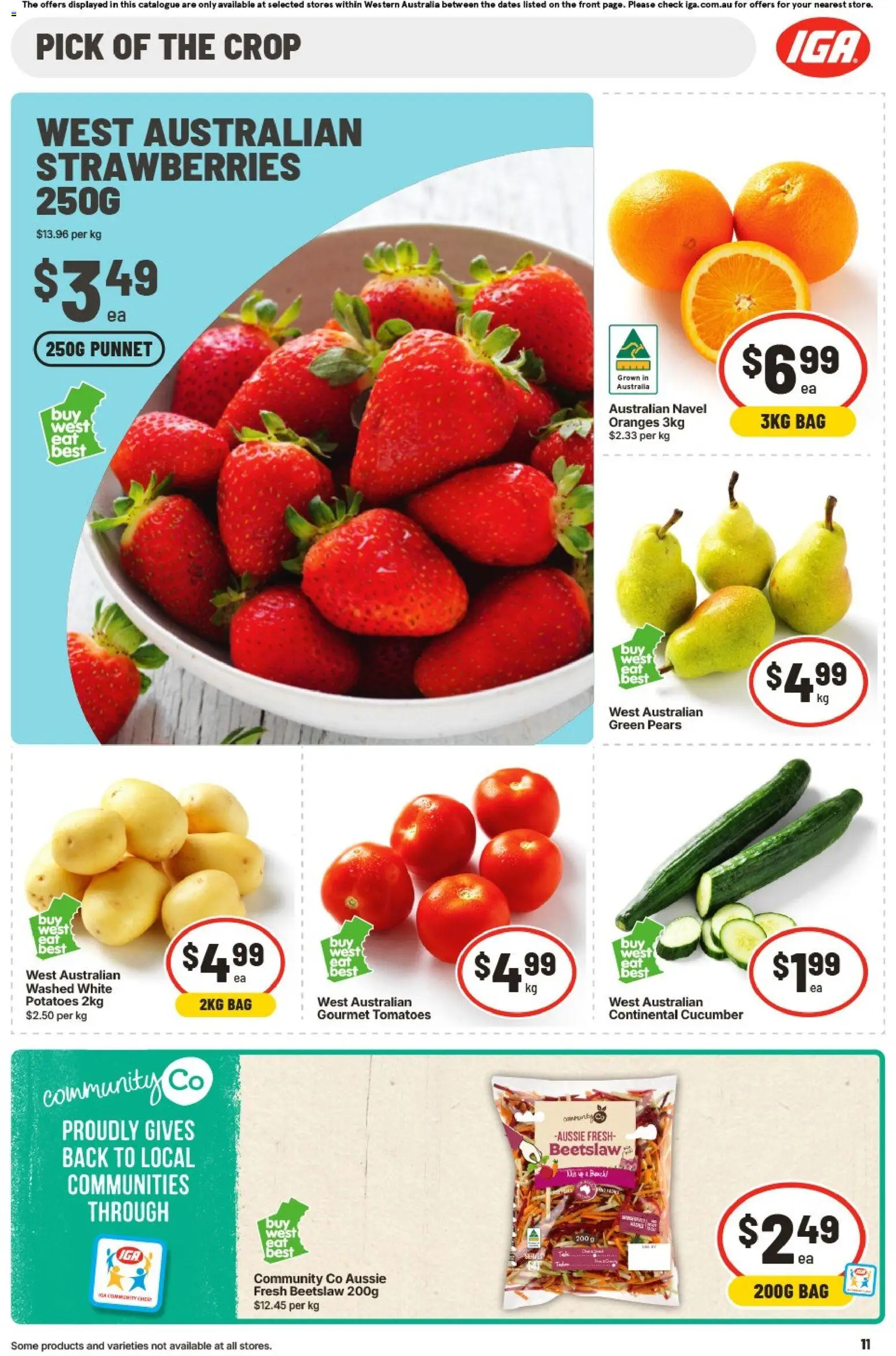 IGA catalogue - valid from 12/08/2026 | Page: 11 | Products: Strawberries, Potatoes, Pears, Bag