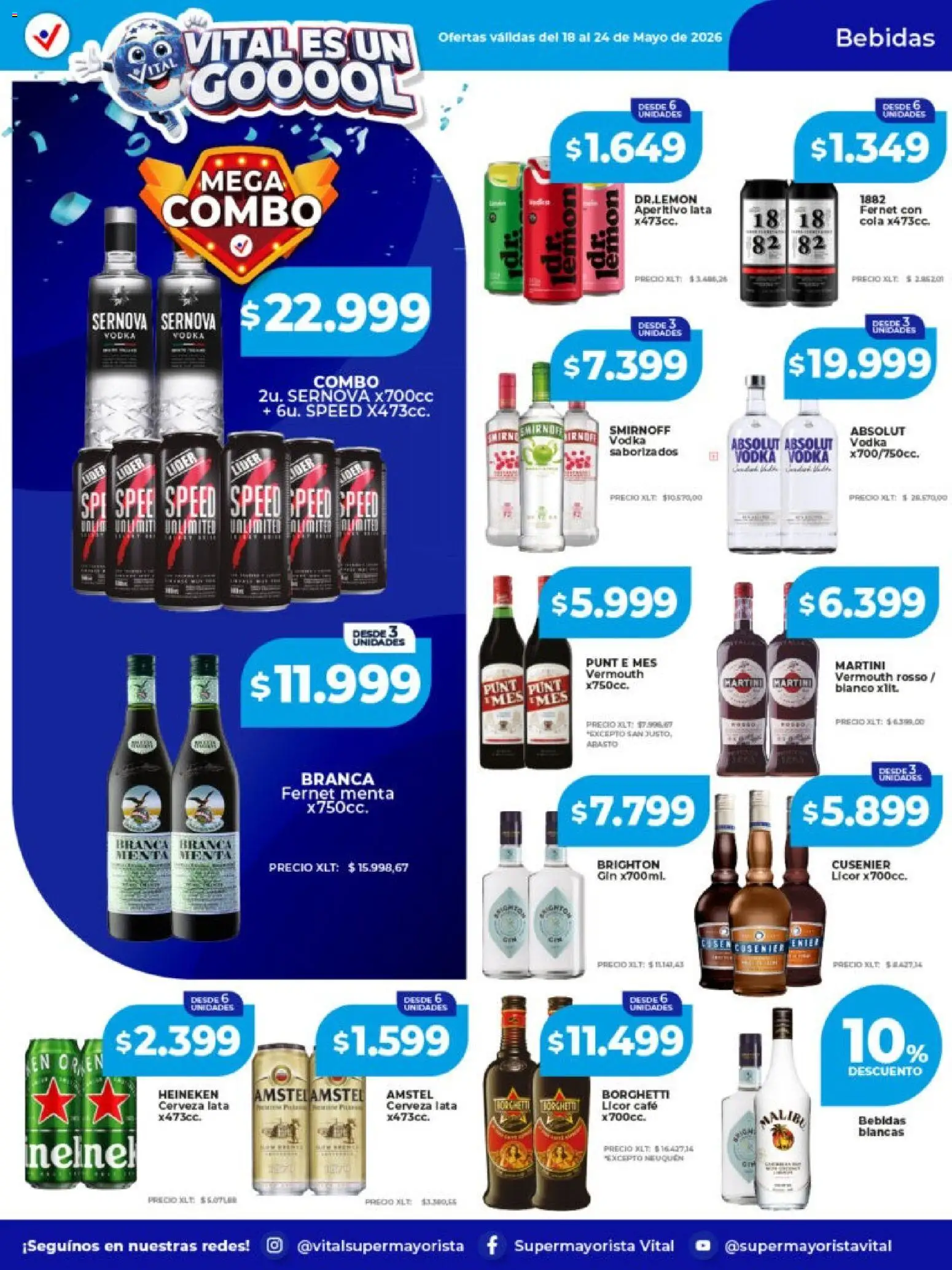Vital - Ofertas │ válido desde el 18.05.2026 | Página: 21 | Productos: Vodka, Gin, Fernet, Cerveza