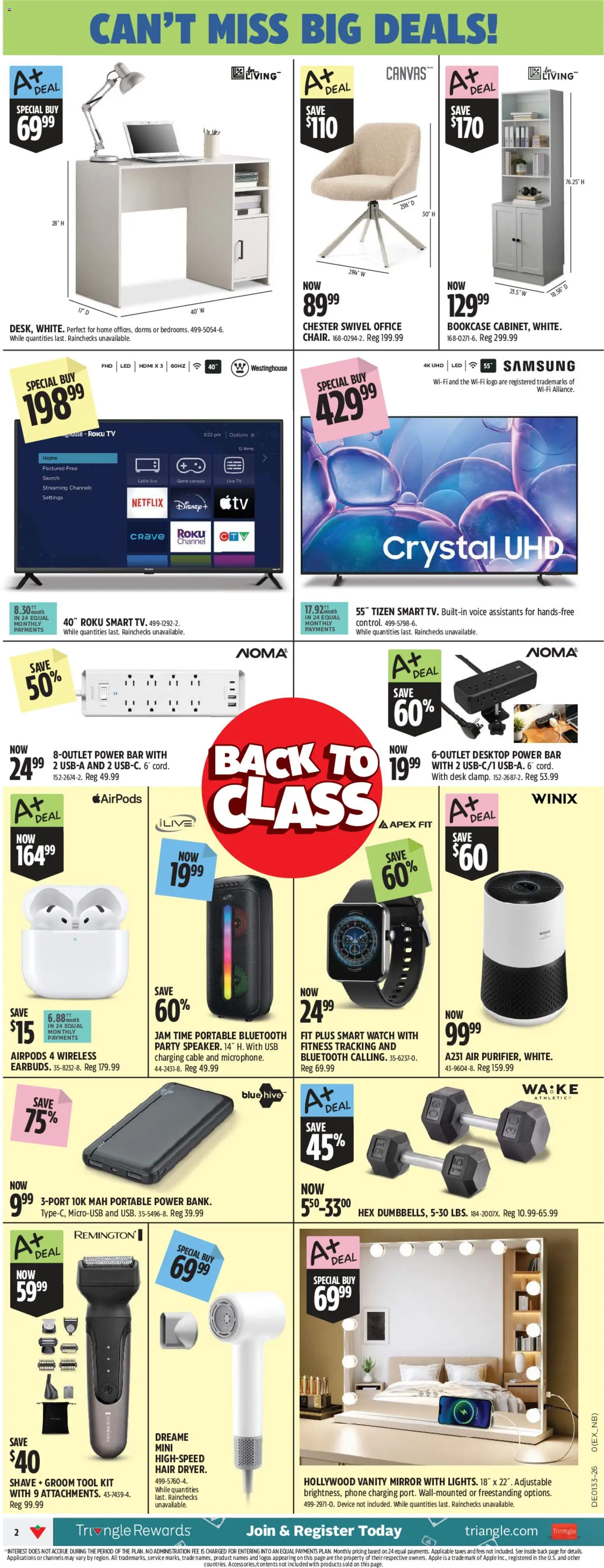 Canadian Tire flyer valid from Aug 13, 2026 | Page: 4 | Products: Phone, Watch, Cable, Jam