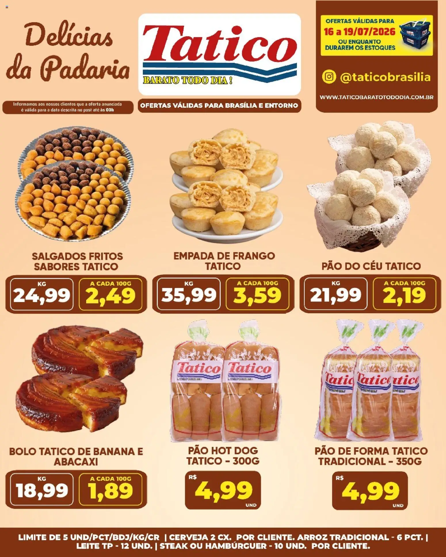 Tatico Folheto - válido de 20/07/2026 | Página: 48 | Produtos: Cerveja, Arroz, Bolo, Hambúrguer