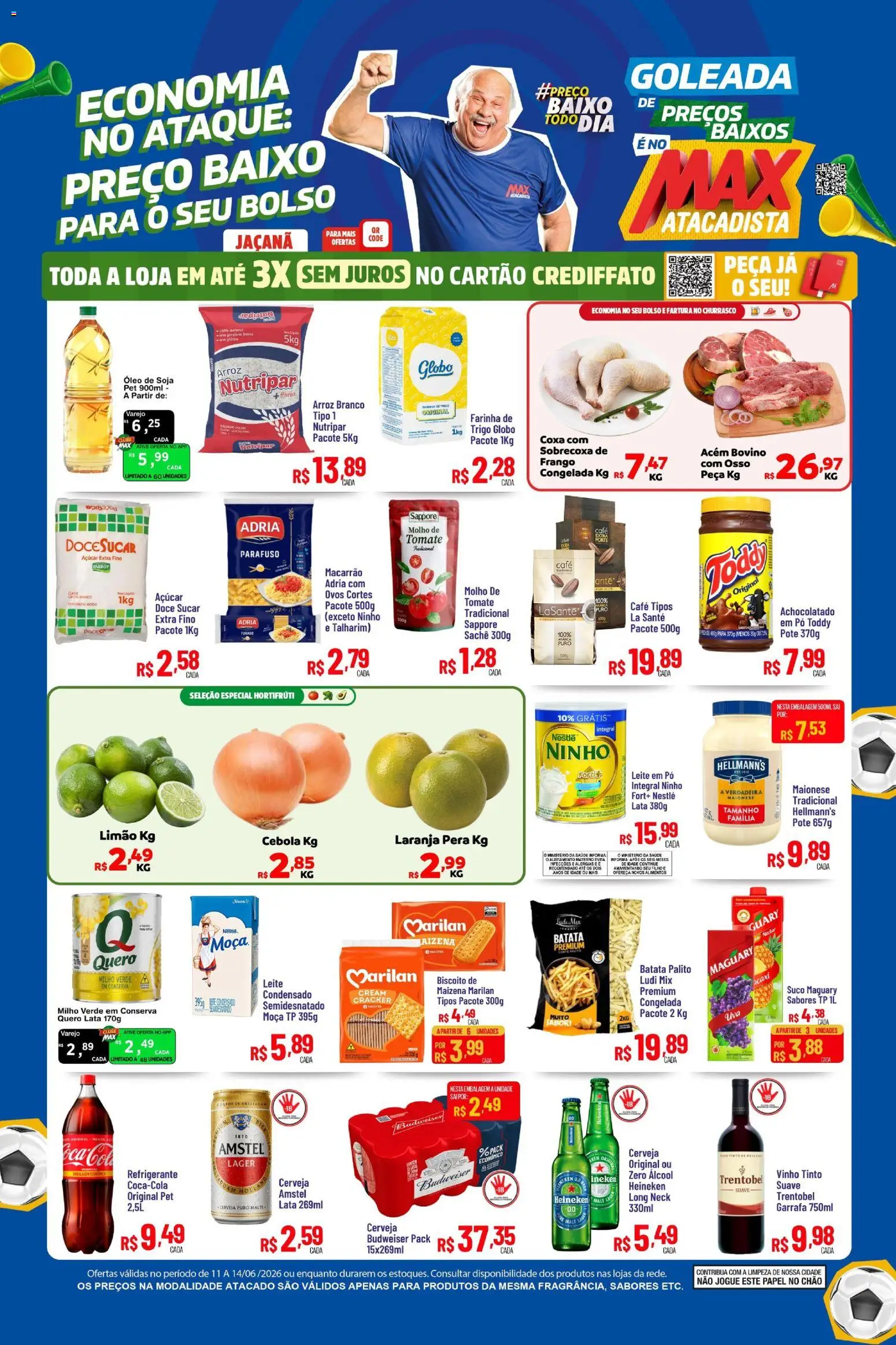 Max Atacadista Folheto - válido de 11.04.2026 | Página: 1 | Produtos: Pera, Achocolatado, Vinho, Frango
