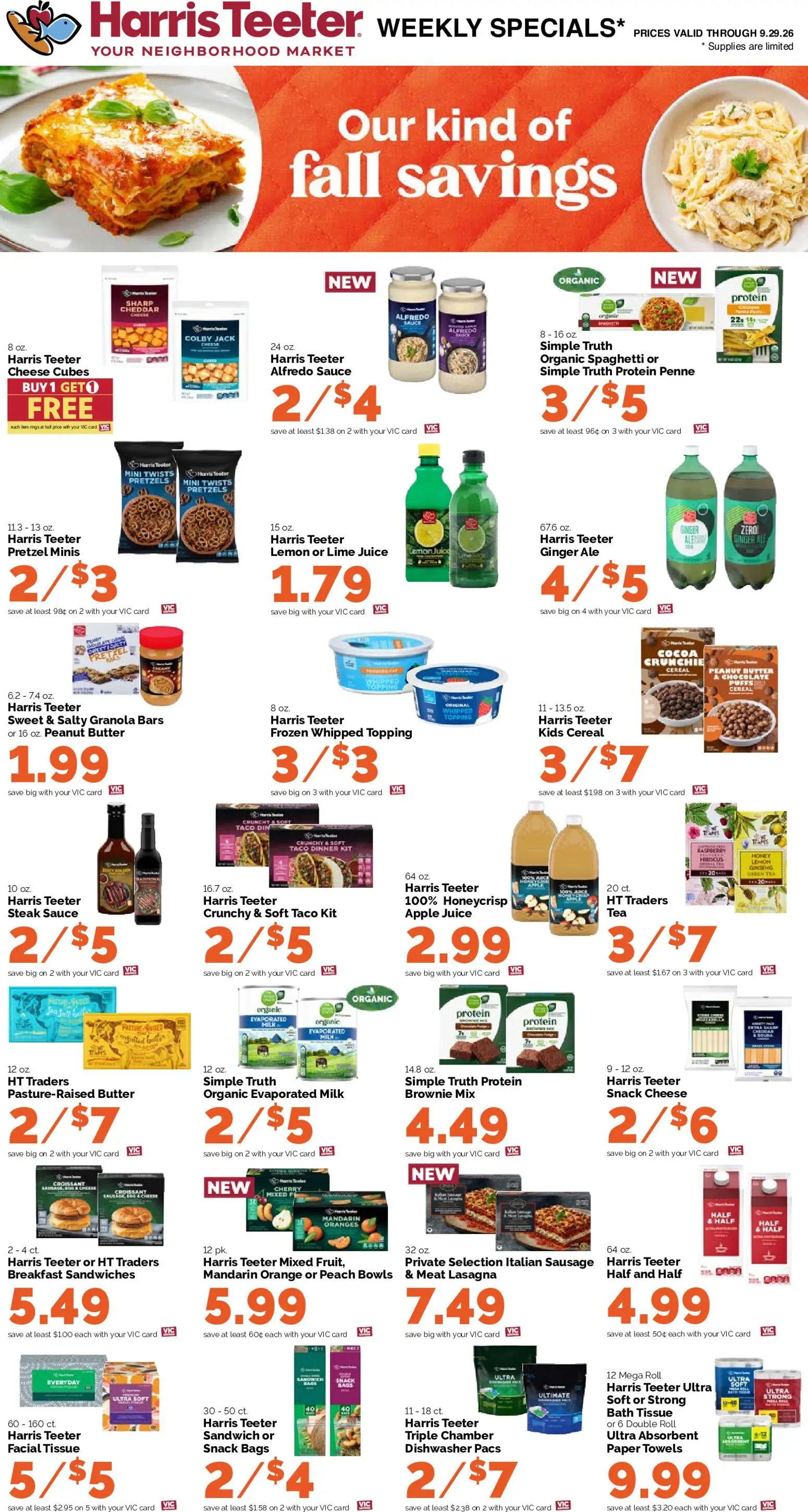 Harris Teeter Weekly Ad - valid from 09/23/2026 | Page: 11 | Products: Ginger, Butter, Cocoa, Sauce