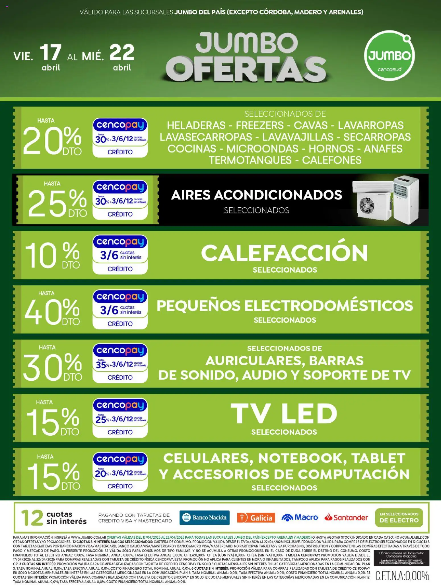Jumbo - Ofertas | Electro y Hogar │ válido desde el 17.04.2026 | Página: 1 | Productos: Audio, Caso, Lavavajillas, Lavarropas