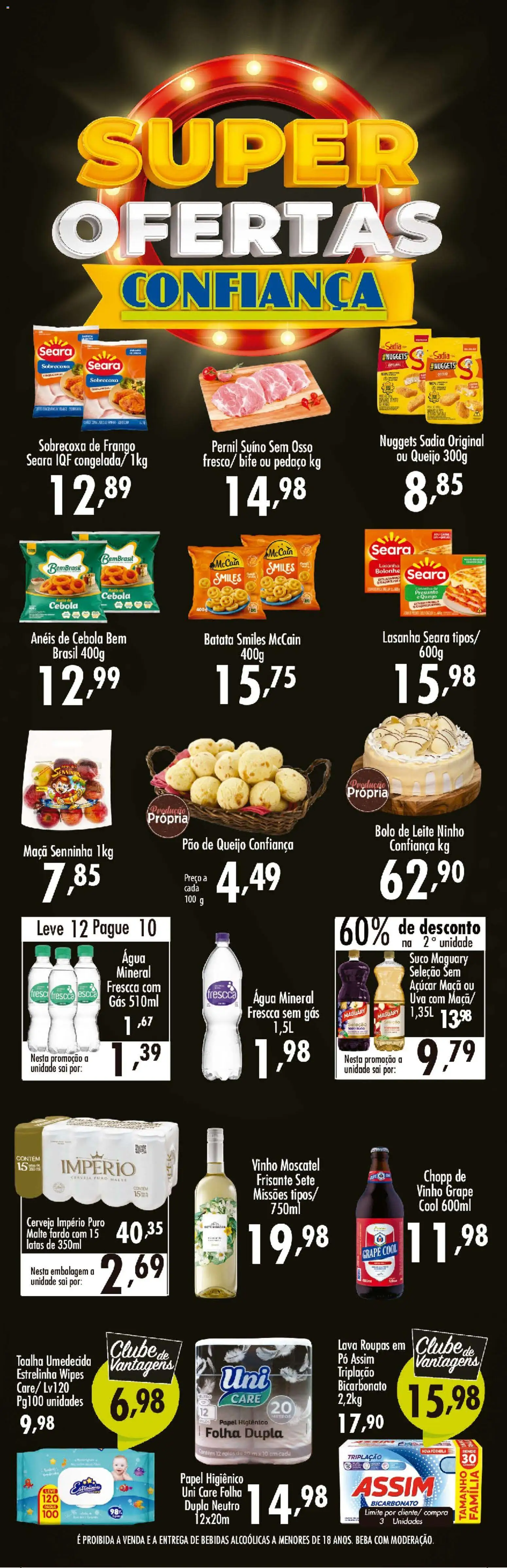 Confiança Folheto - válido de 18/09/2026 | Página: 5 | Produtos: Sobrecoxa de frango, Uva, Bebidas, Pernil suíno